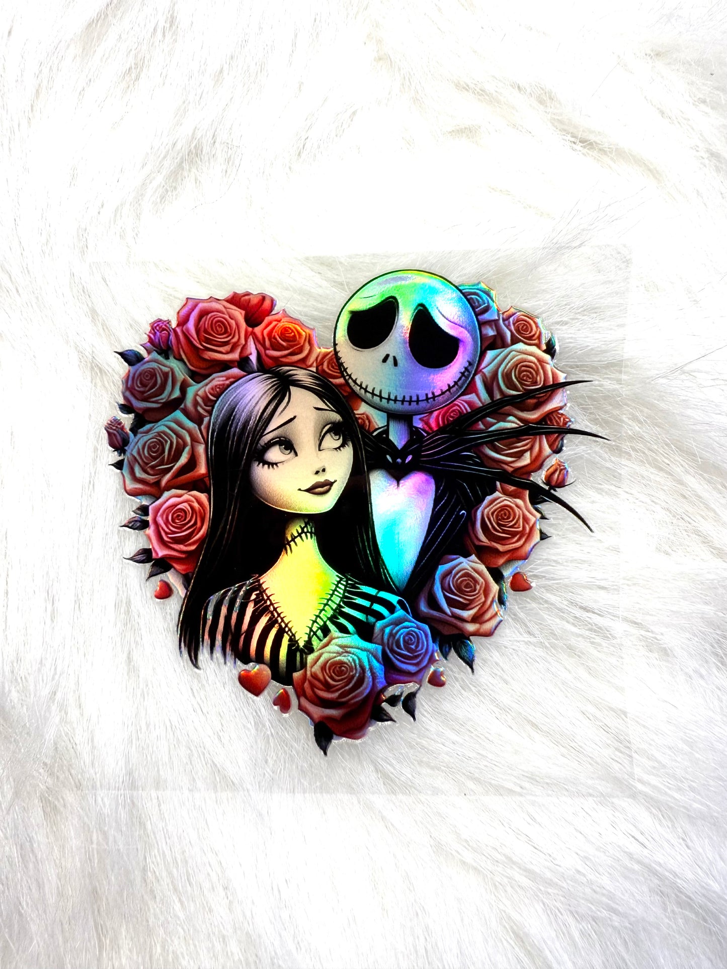 Holographic UV DTF Jack + Sally Roses Decal Sticker #18