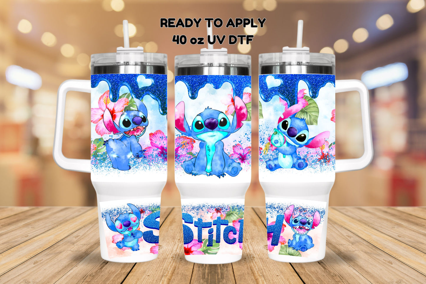UV DTF 40 oz ready to apply Purple animal Stich wrap. Permanent sticker. UV wrap quencher #3033