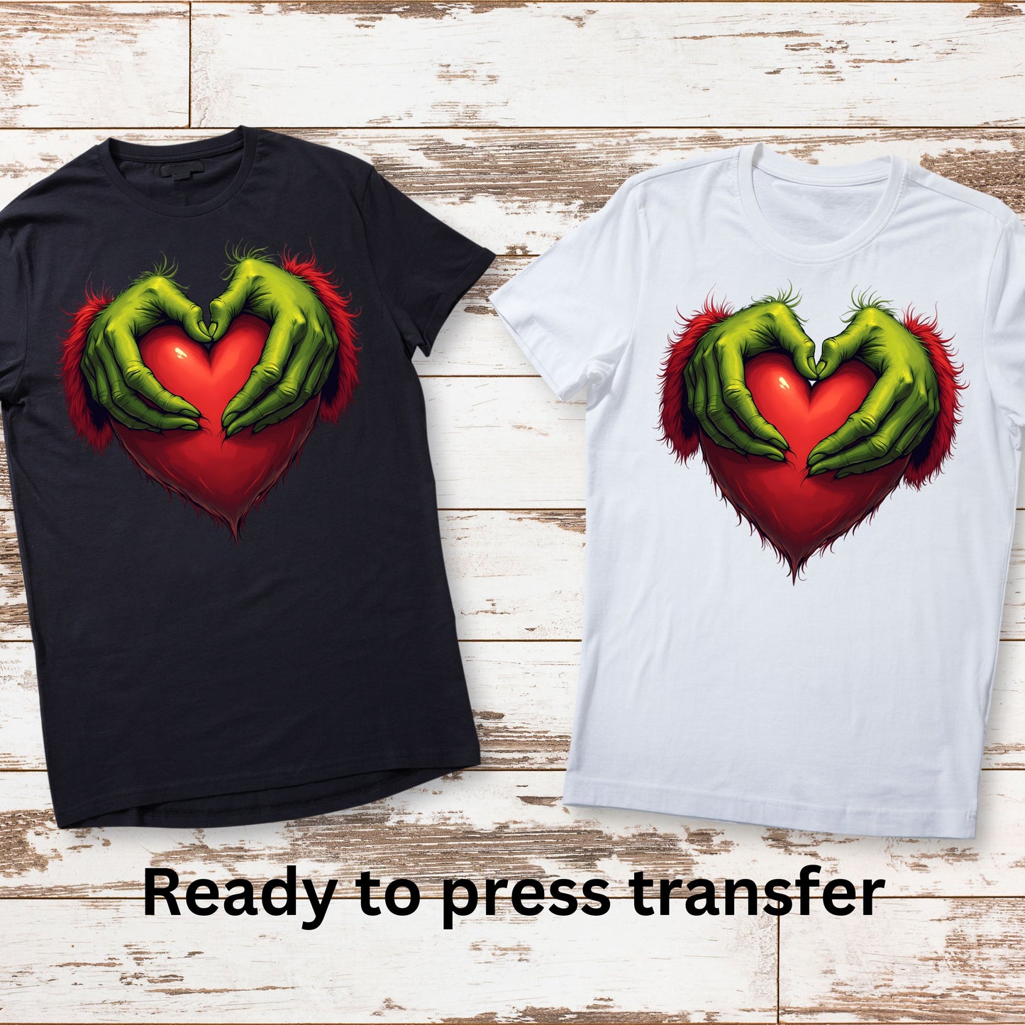 DTF ready to press transfer. Grin Furry hands heart . Direct to film heat press transfer. DTF Print, Heat Transfer #11105