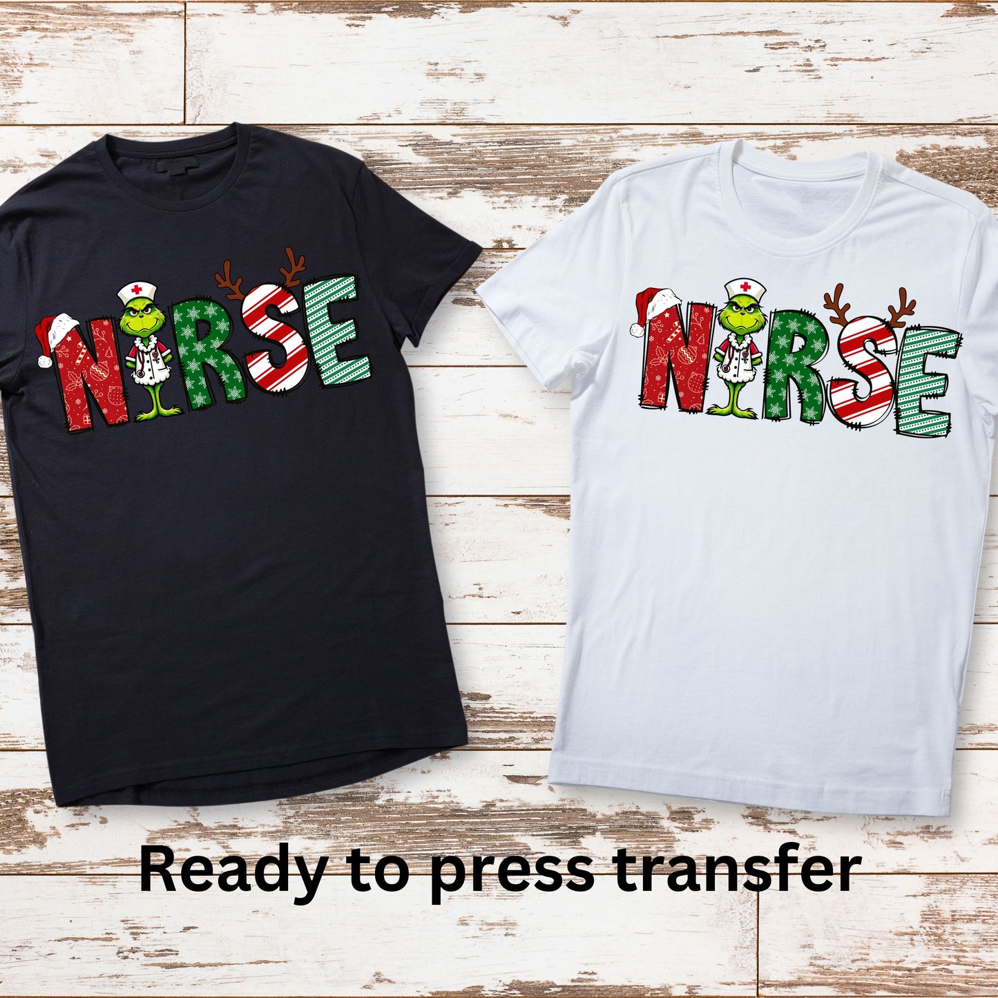 DTF ready to press transfer Grin nurse medical, Direct to film heat press transfer. DTF Print, Heat Transfer #11168