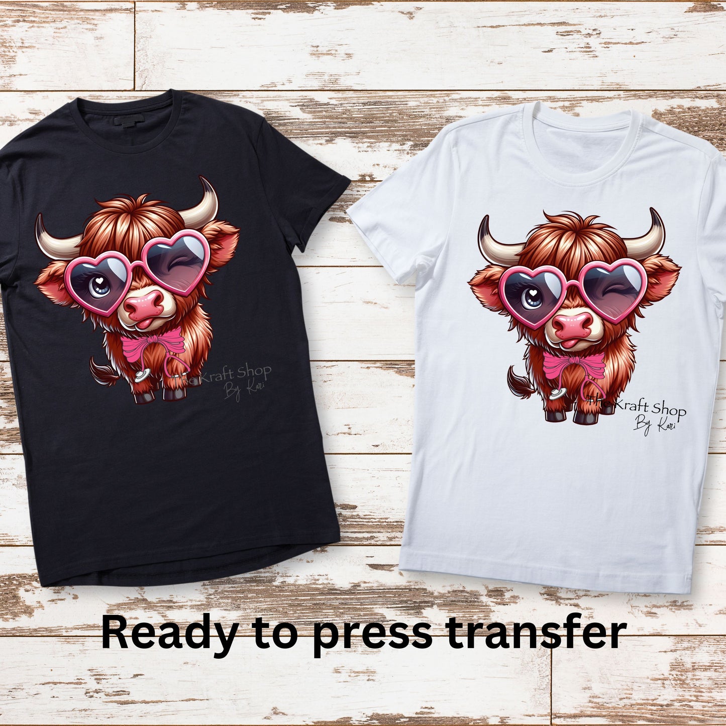 DTF ready to press transfer. Valentine cow with stethoscope nurse cow, Direct to film heat press transfer. DTF Print, Heat Transfer #11268