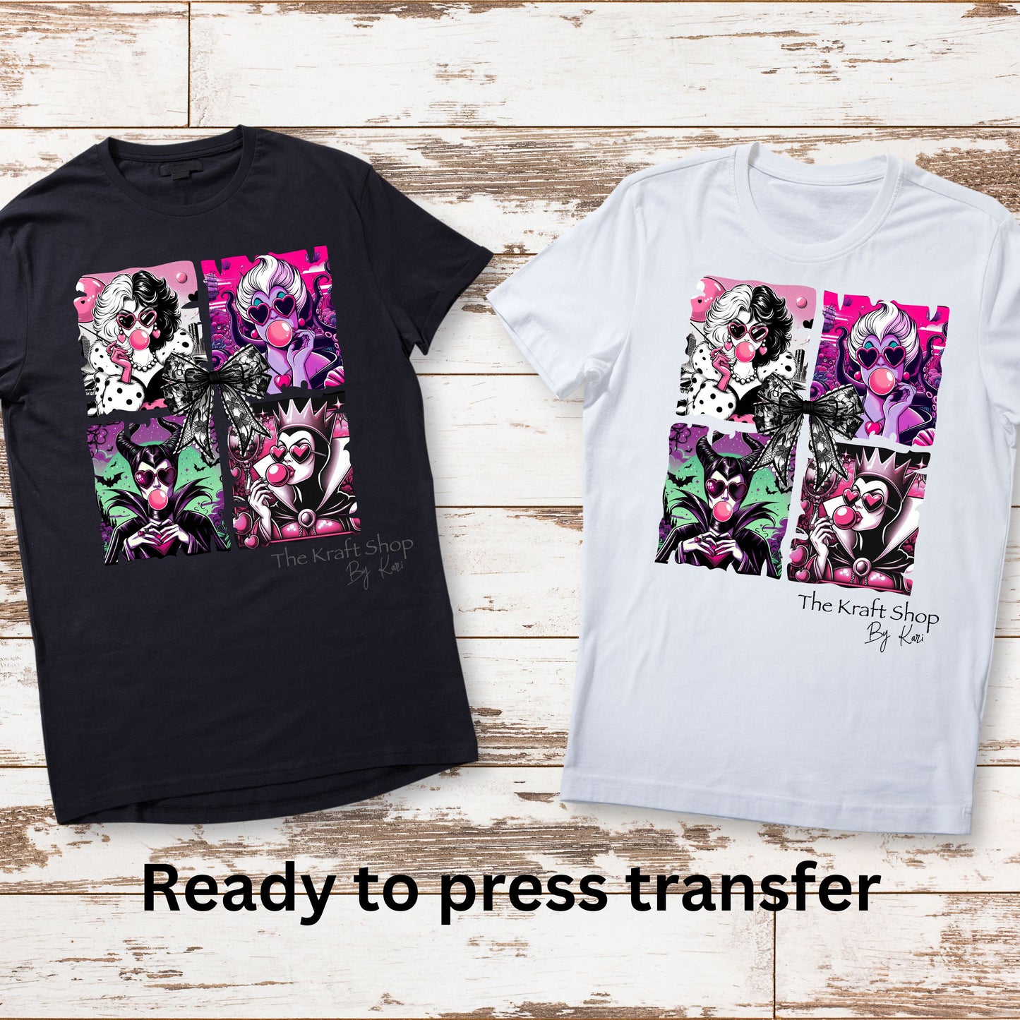 DTF ready to press transfer Pink Halloween Witches croquette with black lace bow Summer Horror saying shirt transfer, DTF Print #11466