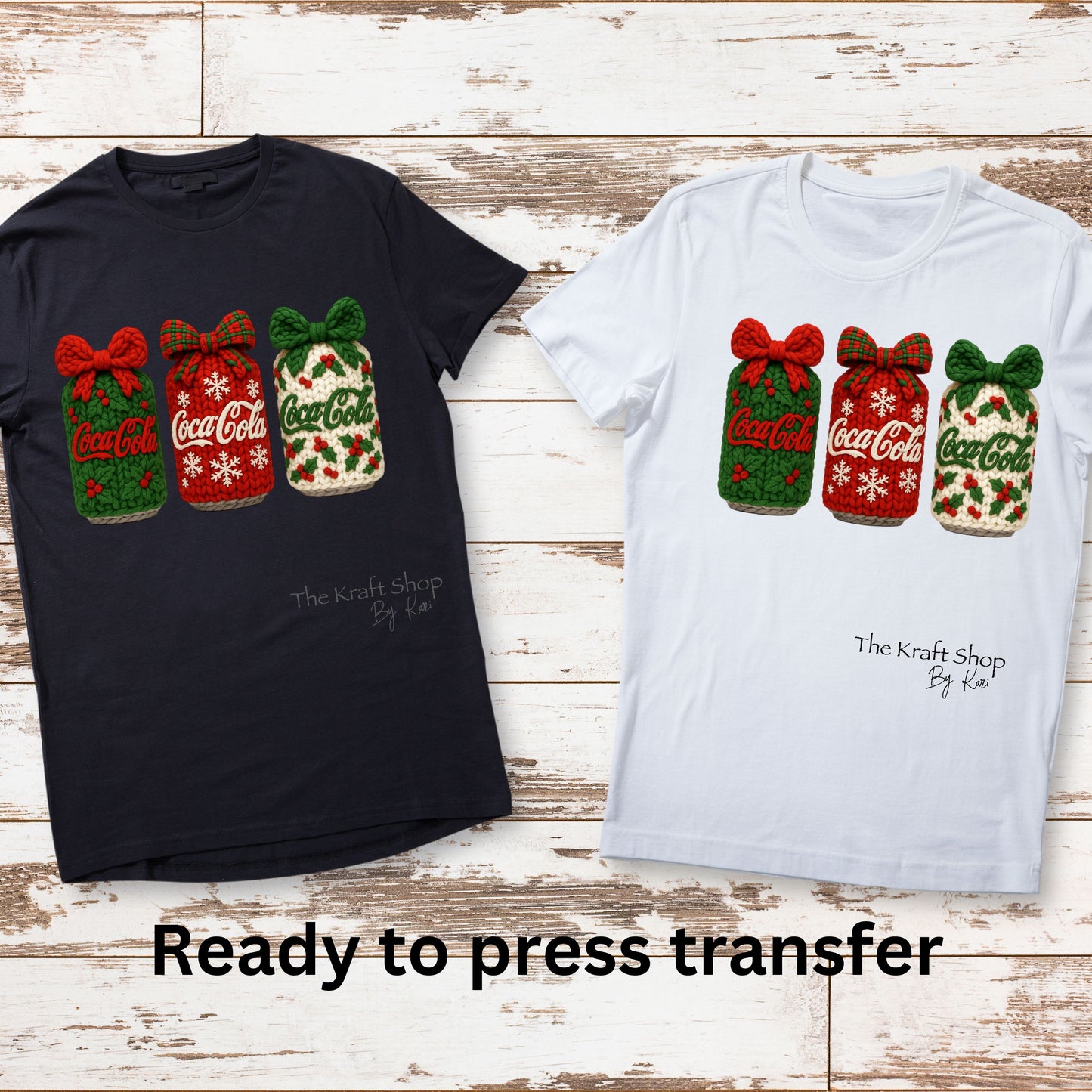 DTF ready to press transfer Yarn Coke crochet look shirt decal DTF Print #11584