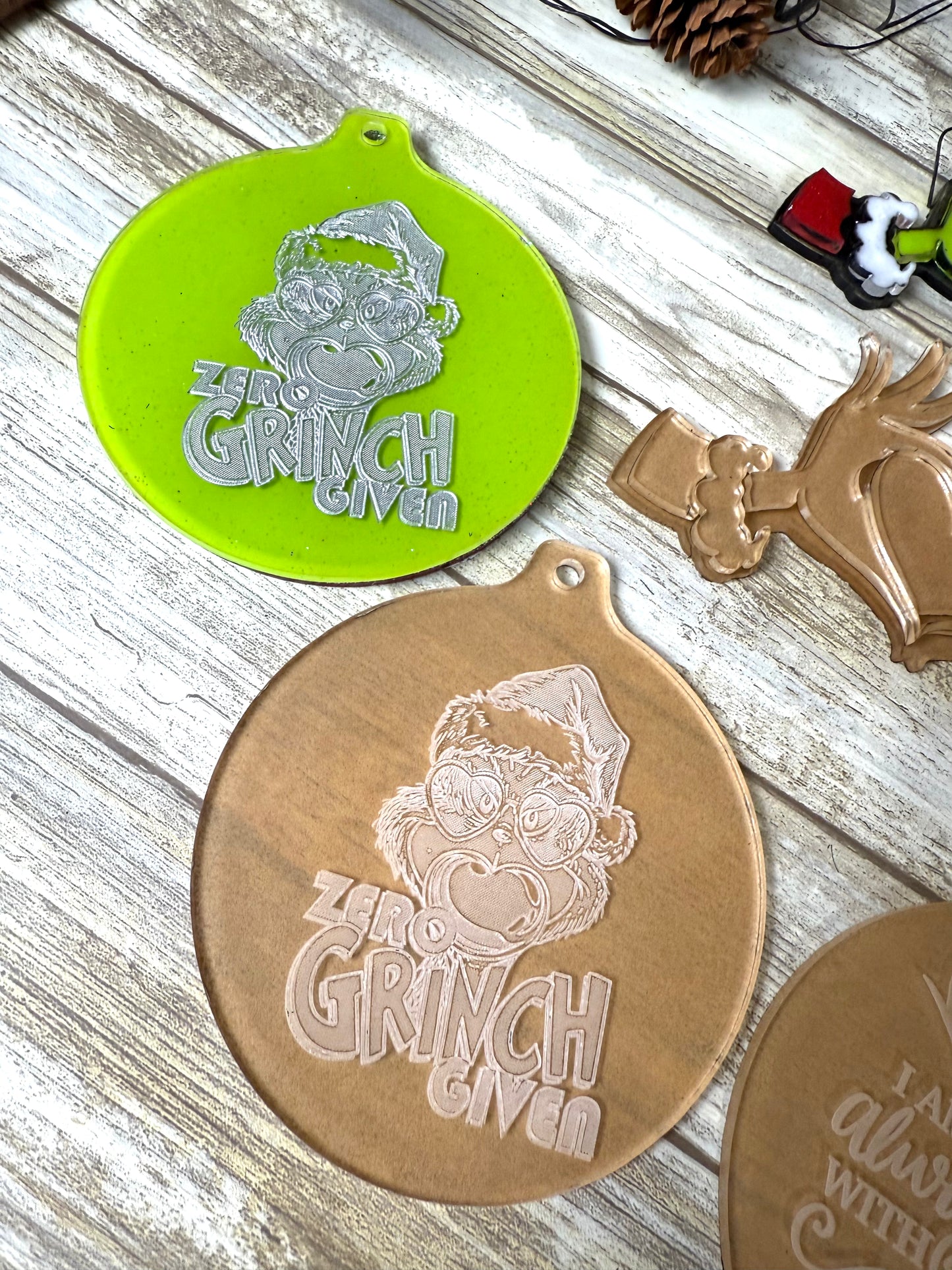 DIY ornament Green Man and I am always with you engraved or Acrylic kit blanks shapes. DIY ornaments. Acrylic shapes for crafts.
