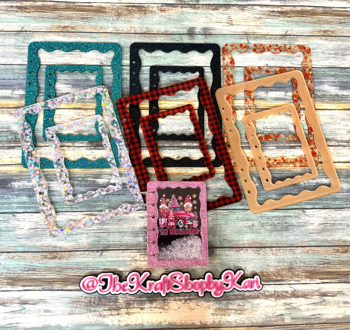 Acrylic peekaboo dry shaker snowglobe notebook blank set DIY notebook