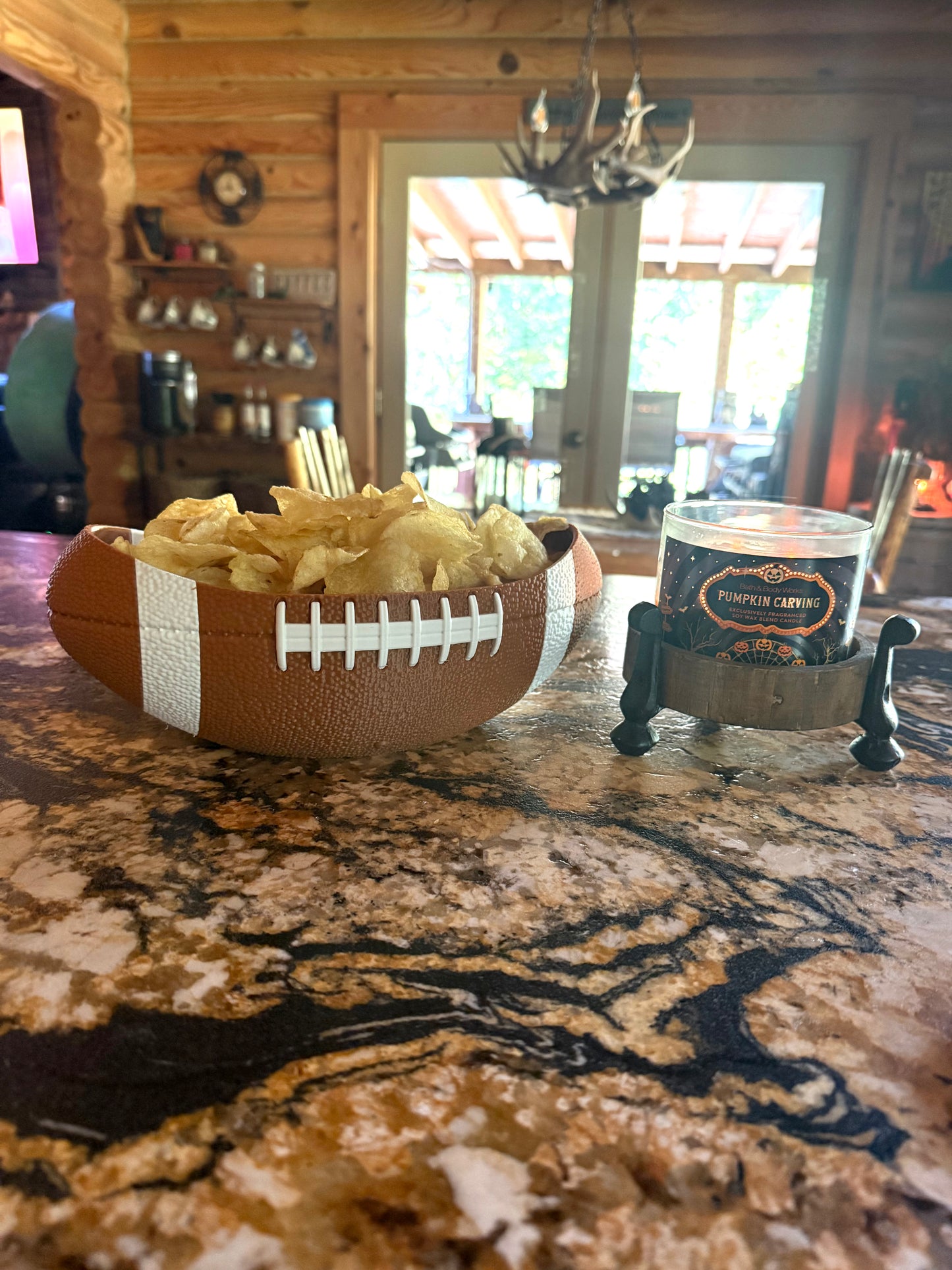 3D Football bowl. Chip bowl