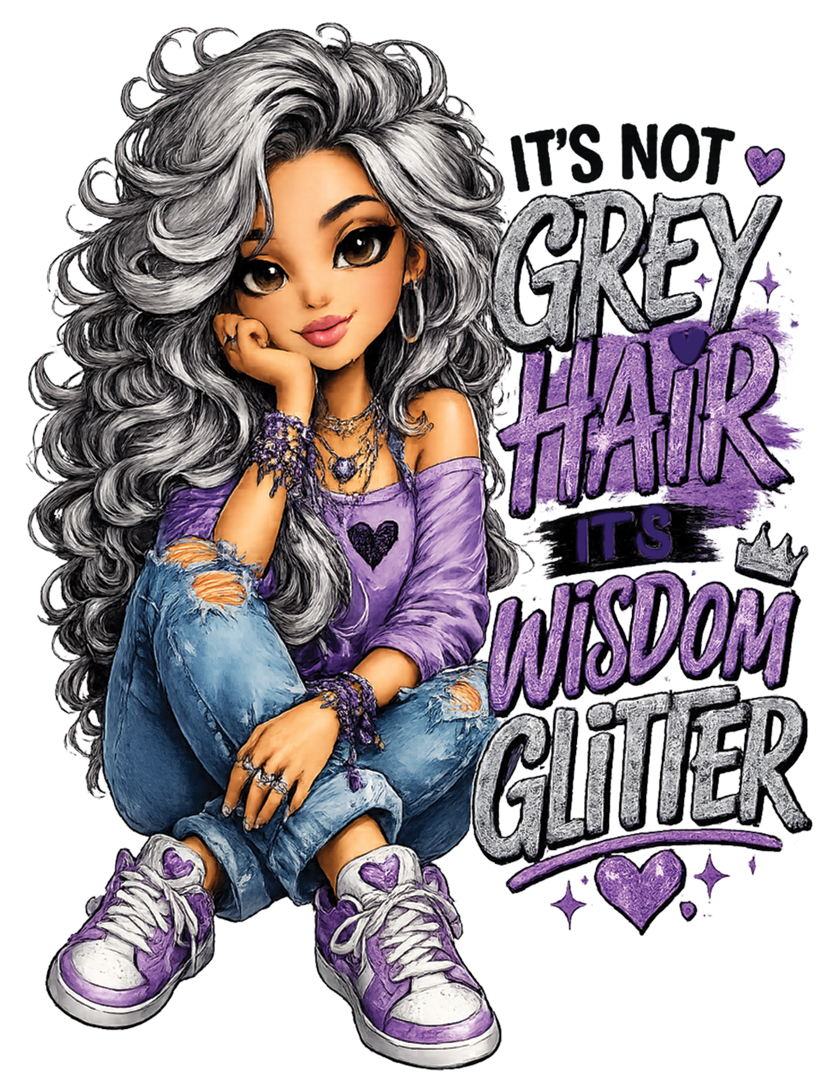 UV DTF It's not grey hair it's wisdom glitter sticker decal #4726
