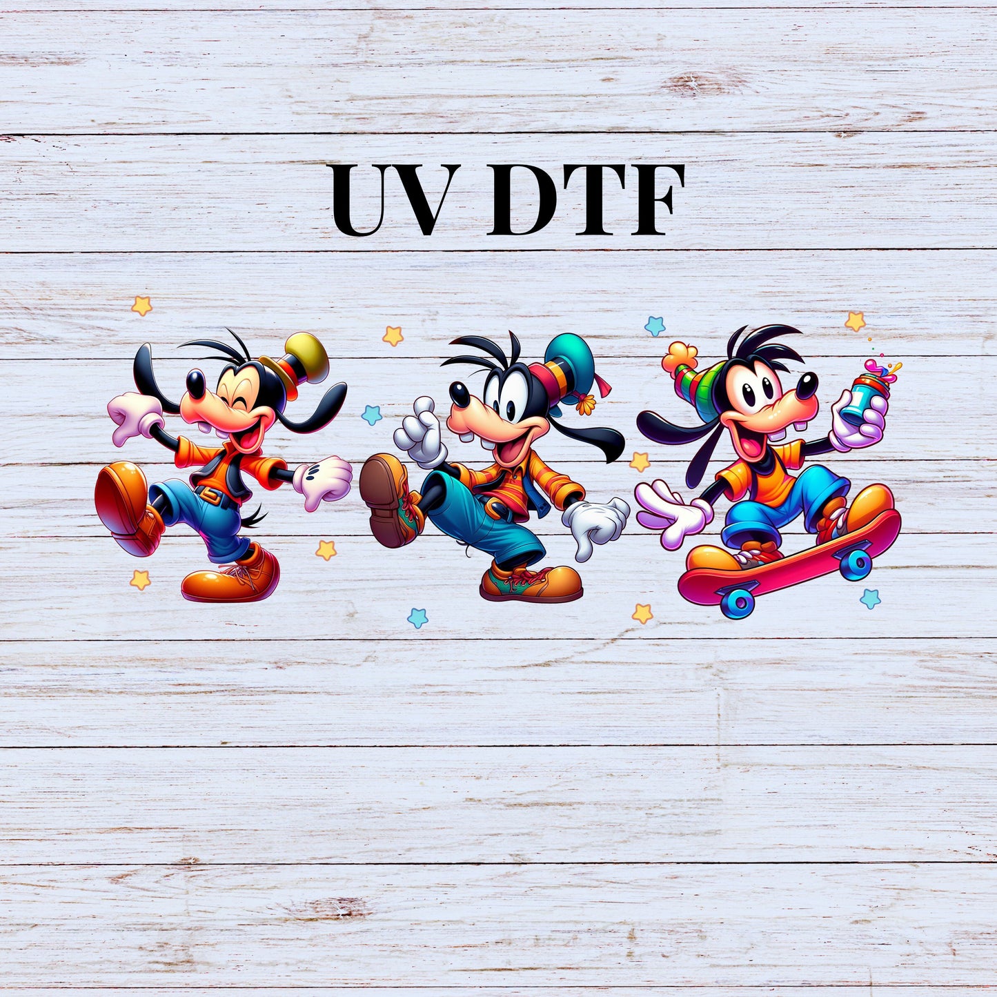 UV DTF Sticker print Baby Goofy decal, tumbler decal, Uv wrap glass can tumbler. #5070