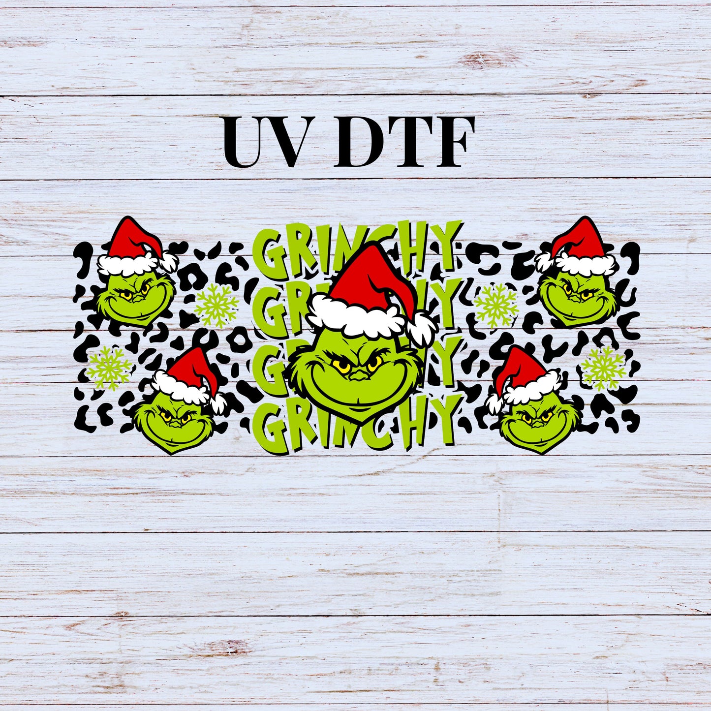 UV DTF Sticker print. Grin cheetah wrap decal, 40 oz or glass can tumbler decal. UV wrap for glass can tumbler. #5184