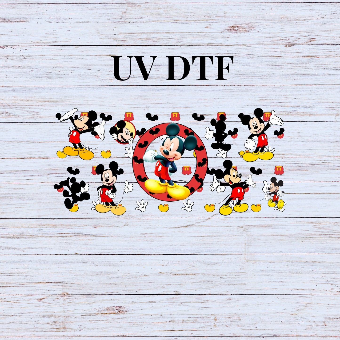 UV DTF Sticker print Mick wrap decal, tumbler decal, Uv wrap glass can tumbler. #5173