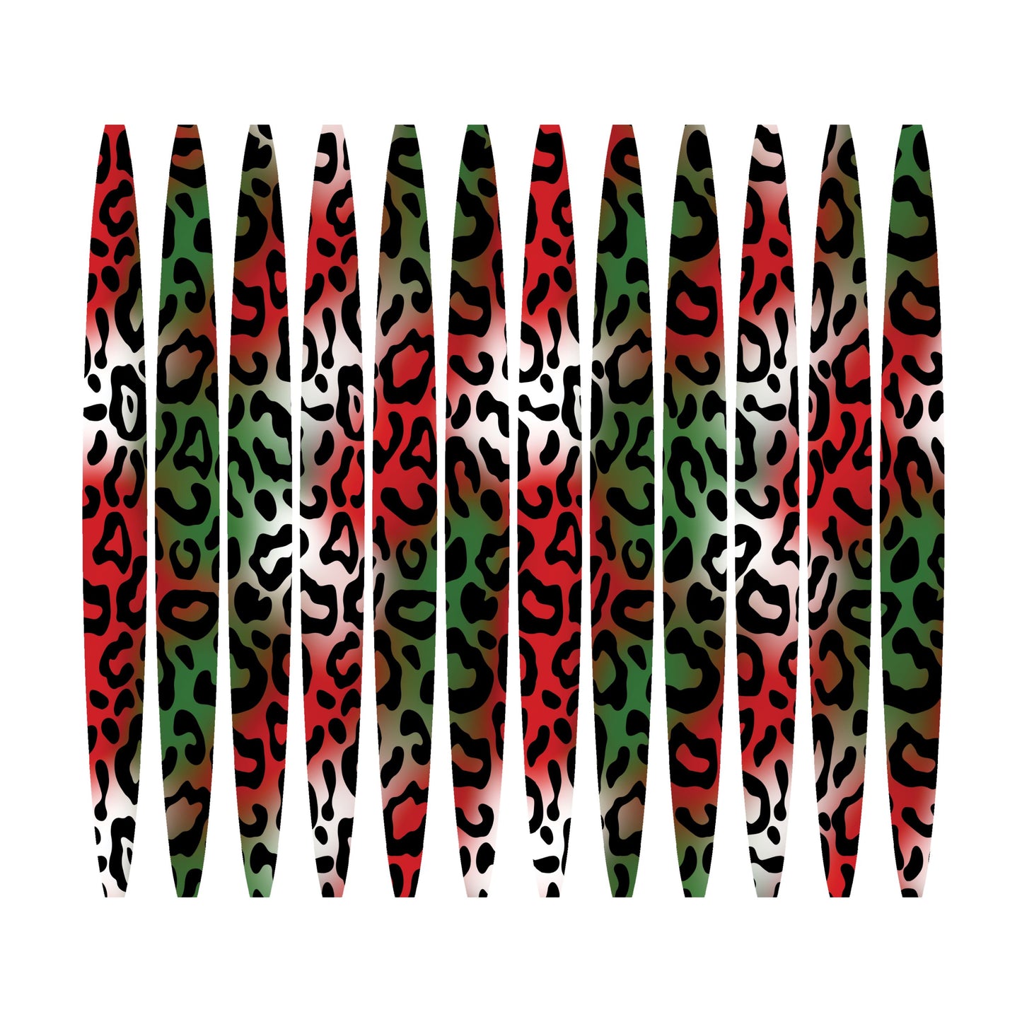 UV DTF Sticker print. Christmas Leopard stripe pattern template wrap for 20 oz tumblers or diy project made with UV dtf decals. #5215