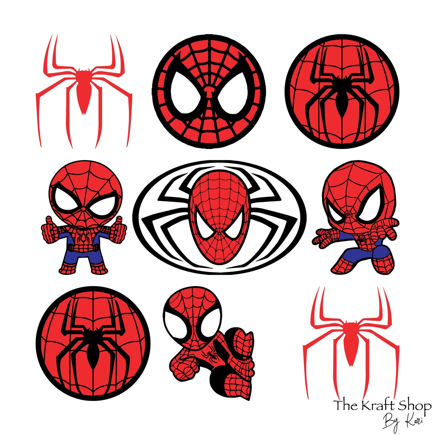 UV DTF Sticker print Spider man element sheet of decals, tumbler decal. UV wrap for glass can tumbler. #10148