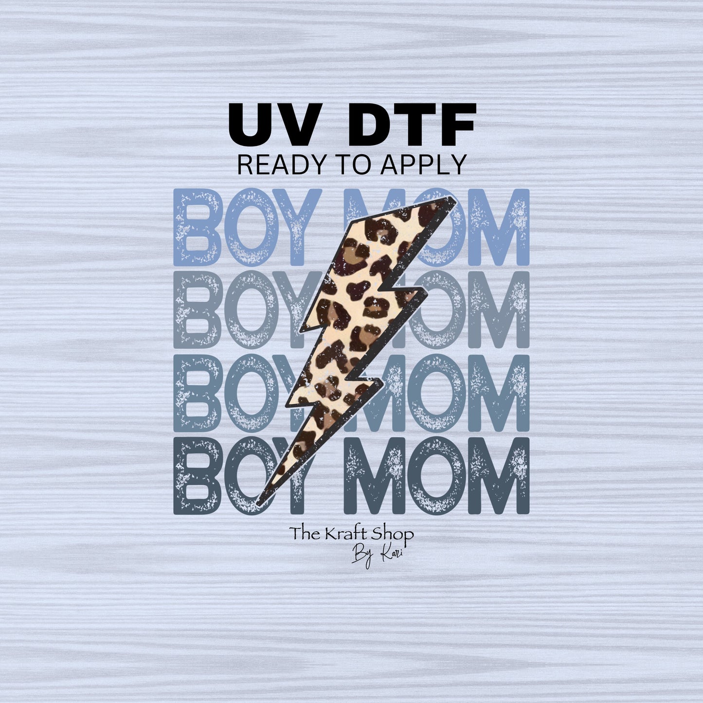 UV DTF Sticker print. Boy Mom stacked with leopard cheetah print lightening bolt sticker tumbler decal. #4393