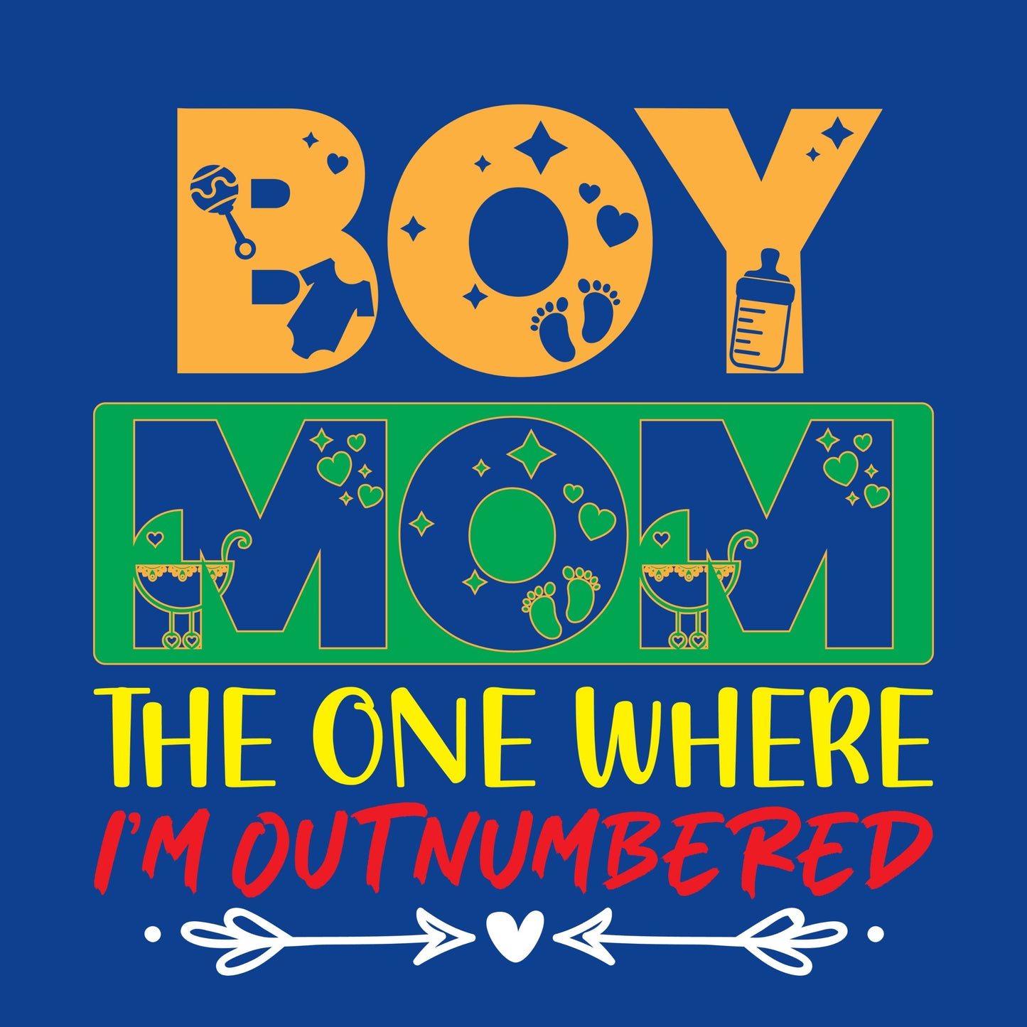 UV DTF Sticker print. Boy Mom the one where I'm outnumbered sticker tumbler decal. #4394
