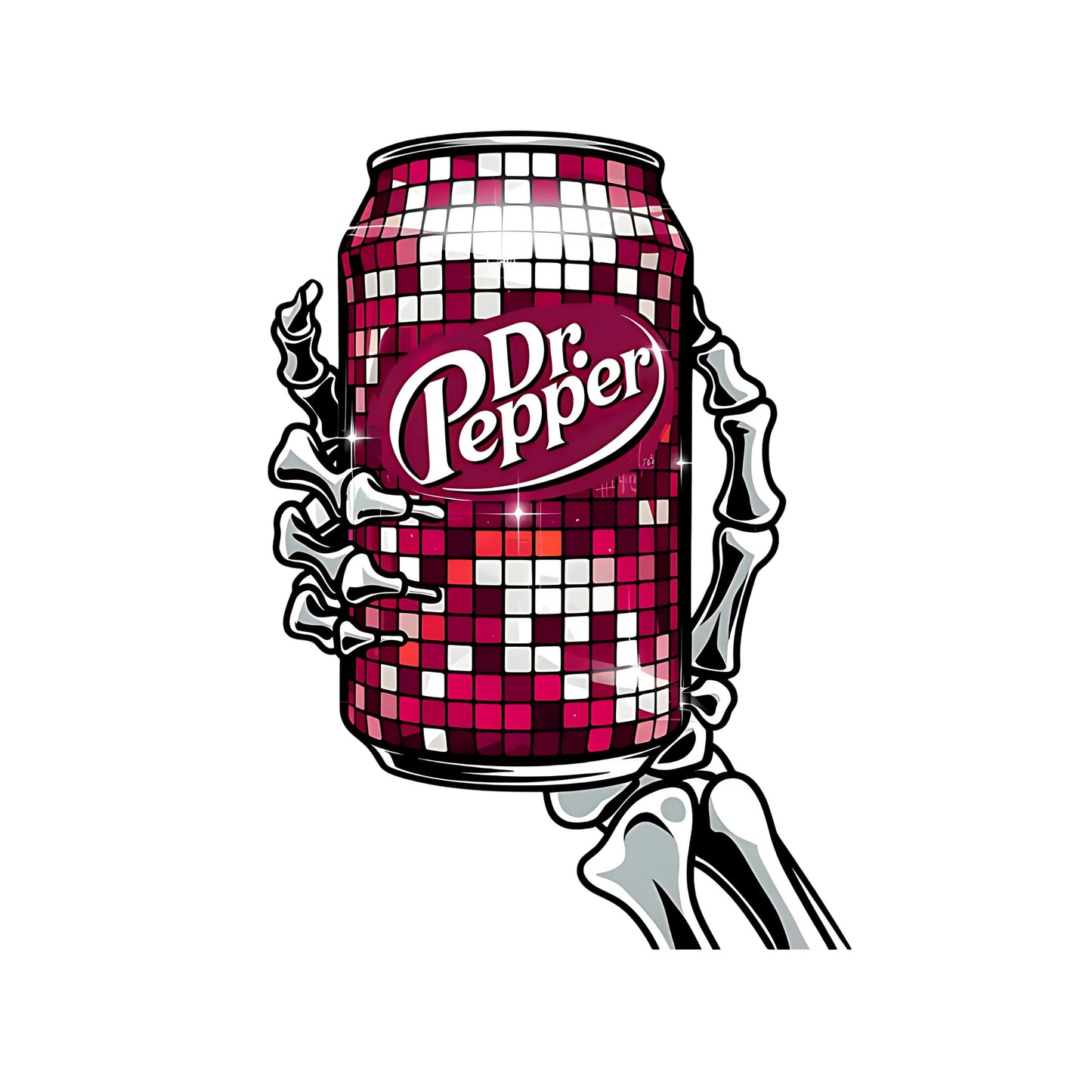 UV DTF Sticker print. Disco Dr P skeleton hand decal, tumbler decal, permanent sticker. #4426