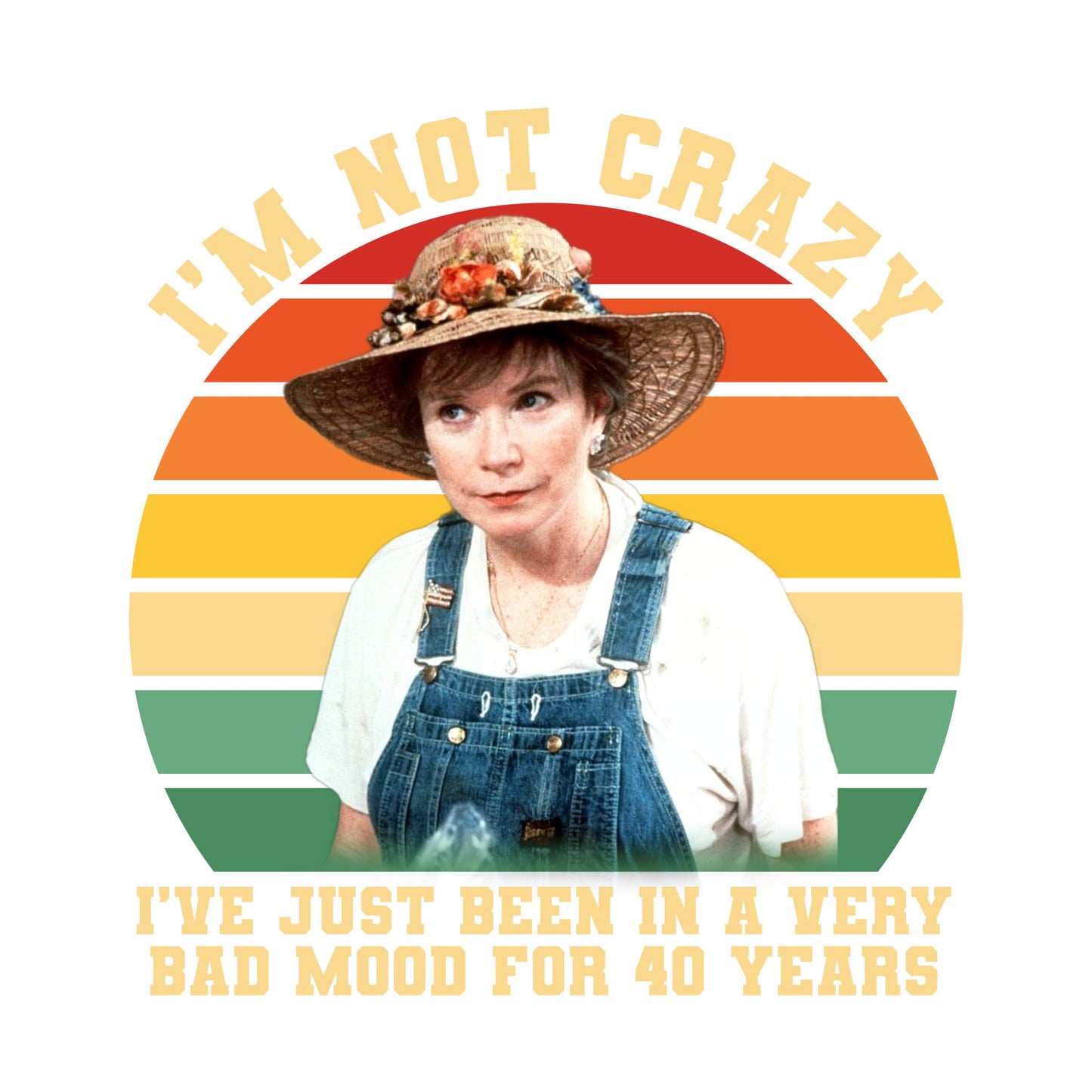 UV DTF Sticker print. I'm not crazy I've just been in a bad mood for 40 years tumbler decal. Permanent sticker  #4460