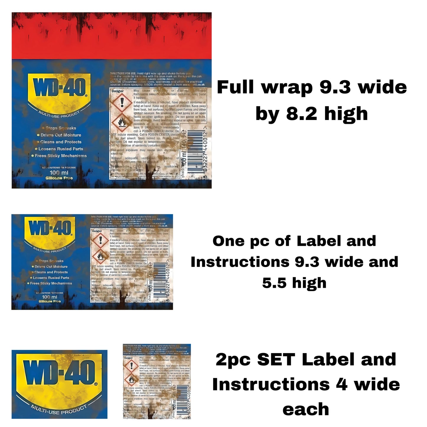 UV DTF Sticker print. Wd rusty label and directions decal, tumbler decal, permanent sticker. #4461