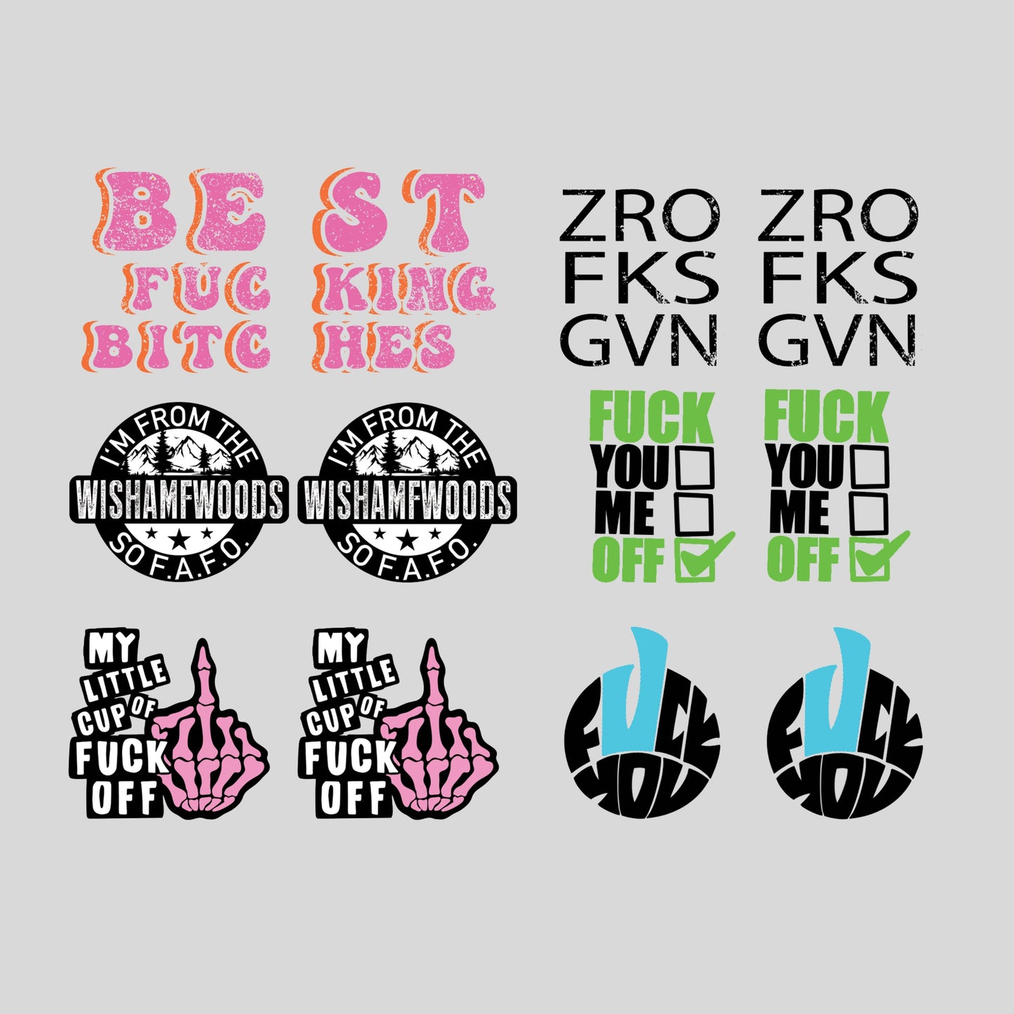 UV dtf Sticker print Cuss words sarcastic keychain mini wraps for mini tumbler keychains, sticker. Uv wrap for chapstick holders #10253