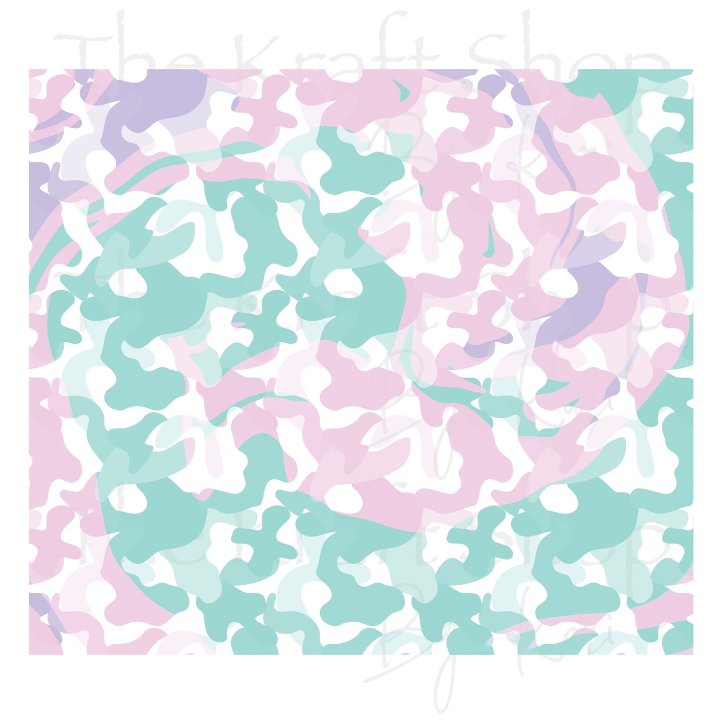 UV DTF Sticker print. Teal pink camo swirl tumbler design helper decal. Glass can wrap. #5331