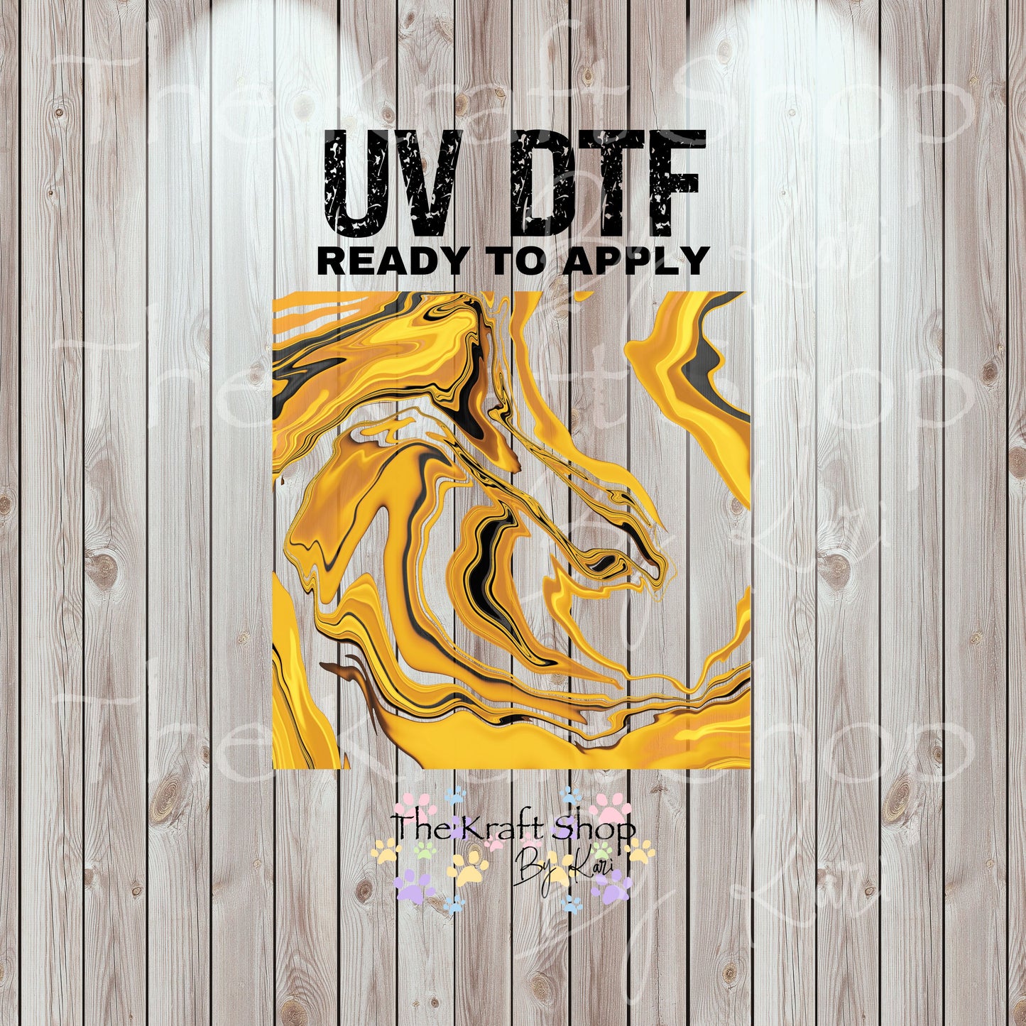 UV DTF Sticker print. Hydro dip cheat sheet helper wrap #2 Yellow black tumbler decal. Glass can wrap. #5326