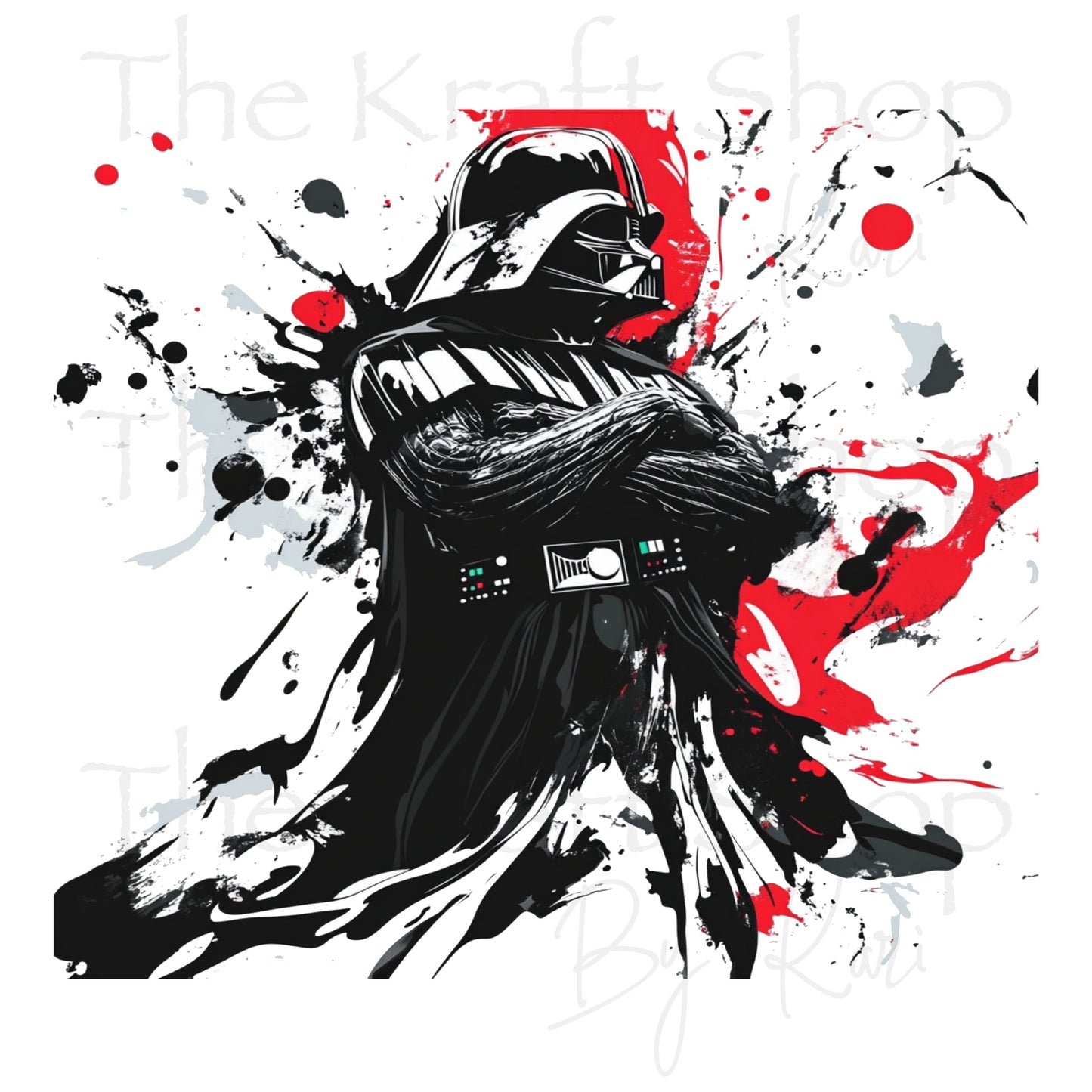 UV DTF Sticker print. Darth Paint Splatter evil image permanent sticker tumbler decal  #10274