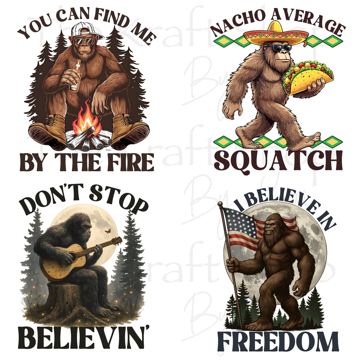 UV DTF Sticker print. Bigfoot sasquatch bundle image permanent sticker tumbler decal  #4522