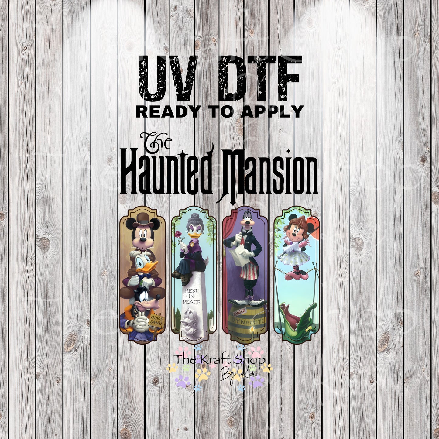 UV DTF Sticker print. The Haunted Mansion Brush Stroke Halloween permanent sticker tumbler decal #7337