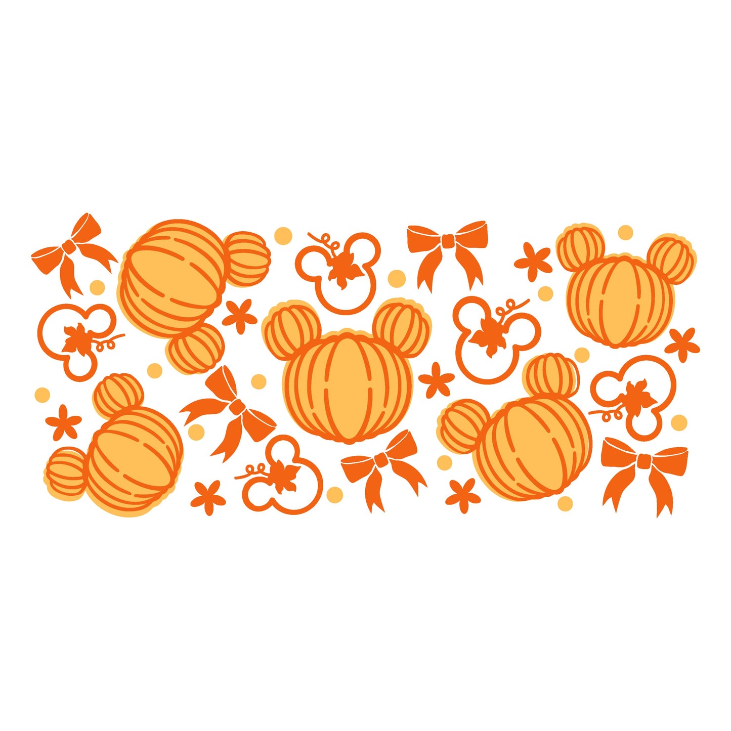UV DTF Sticker print. Mick pumpkin leaves bows fall wrap decal, tumbler decal UV wrap for glass can tumbler#7347