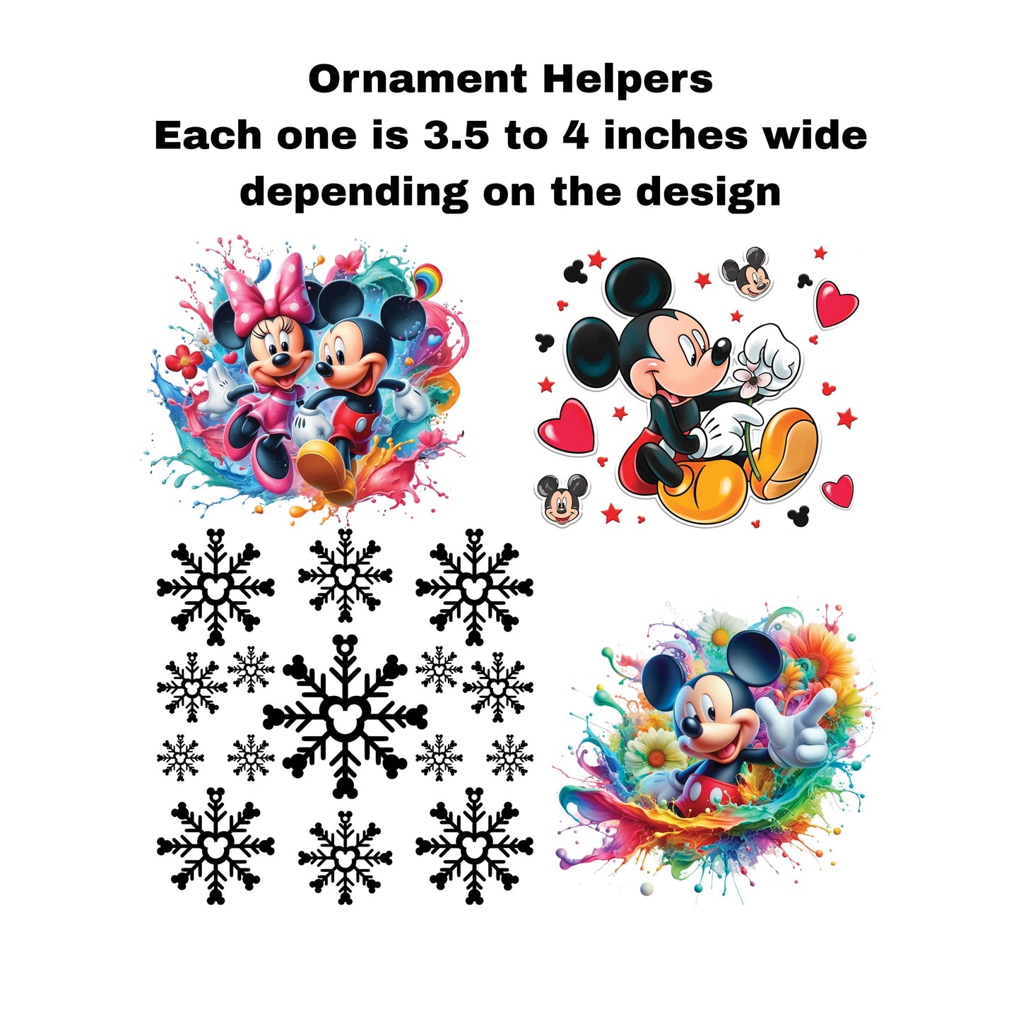 UV DTF Sticker print Ornament Helpers Mick Minn Set of 4 decal, tumbler decal. UV wrap for glass can #7384