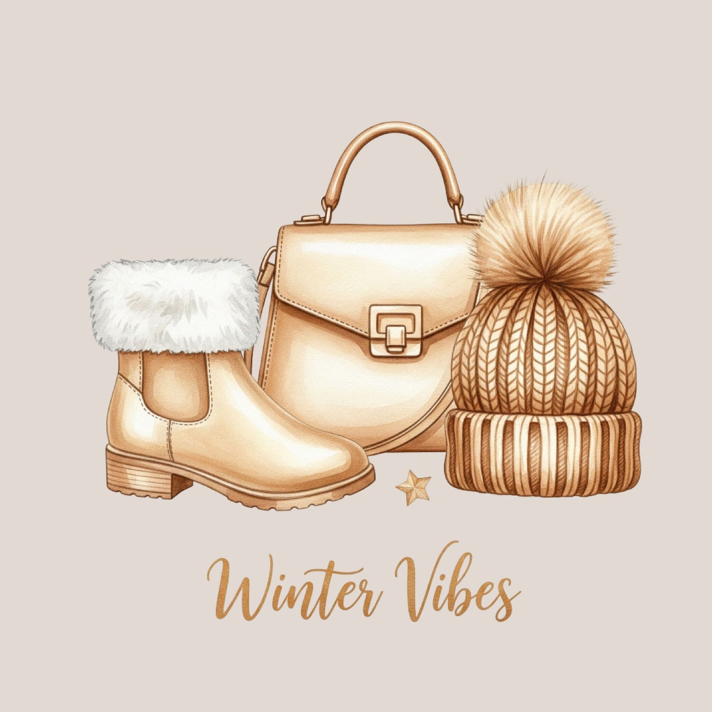 UV DTF Sticker print Winter Vibes Christmas decal, tumbler decal, permanent sticker. Uv wrap for glass can tumbler. #7405