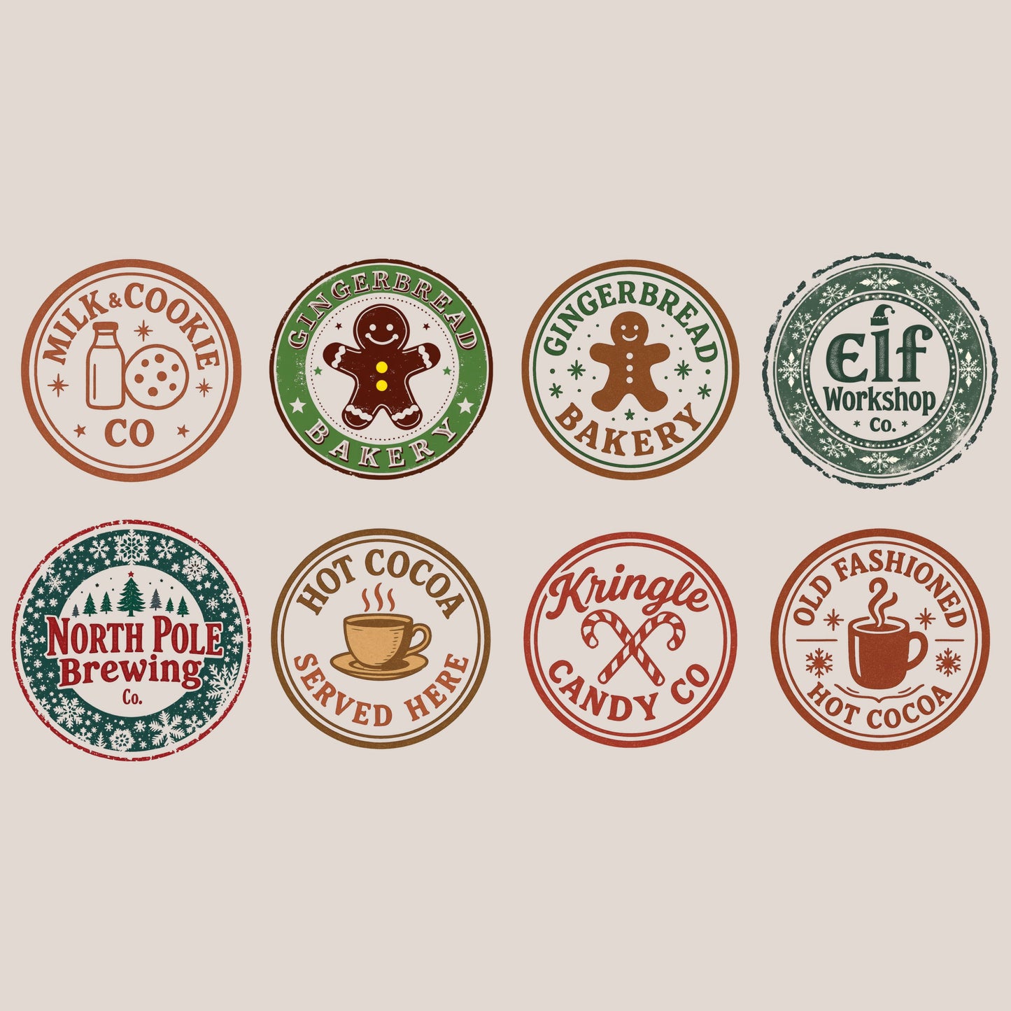 UV DTF Sticker print Christmas label bundle decal, tumbler decal, permanent sticker. Uv wrap for glass can tumbler. #7409