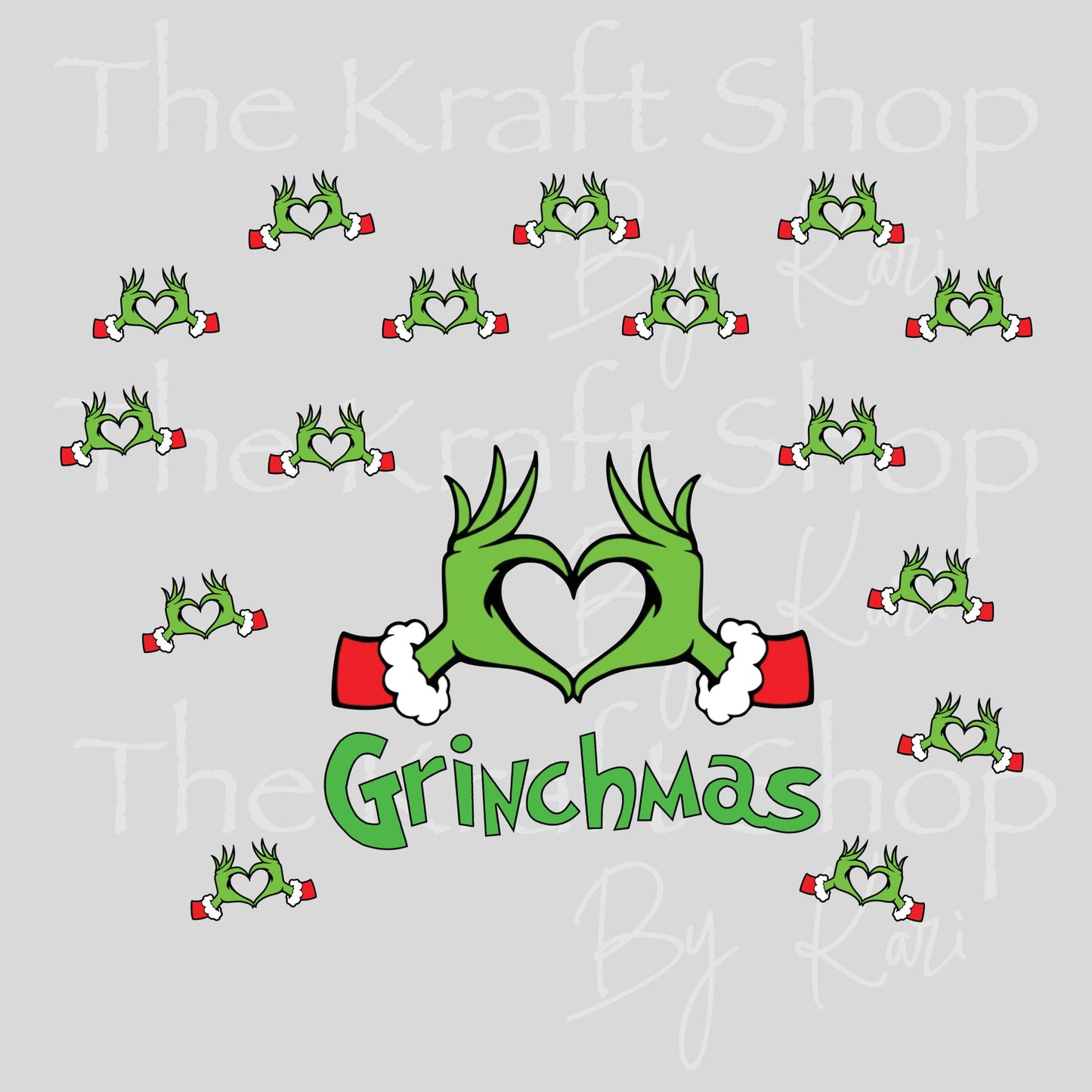 UV DTF Sticker print. Grin mas hand heart 24 oz tapered wrap or element sheet of decals for acrylic tumblers  #5444