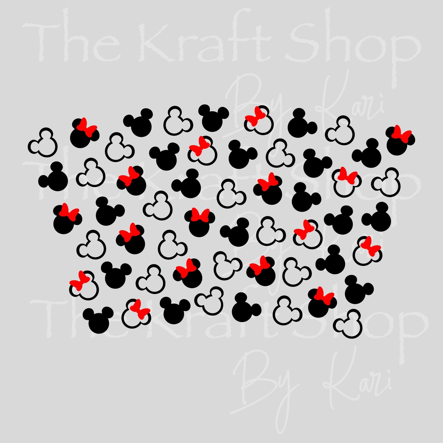 UV DTF Sticker print. Mick Minn heads black and red 24 oz tapered wrap or element sheet of decals for acrylic tumblers #5459