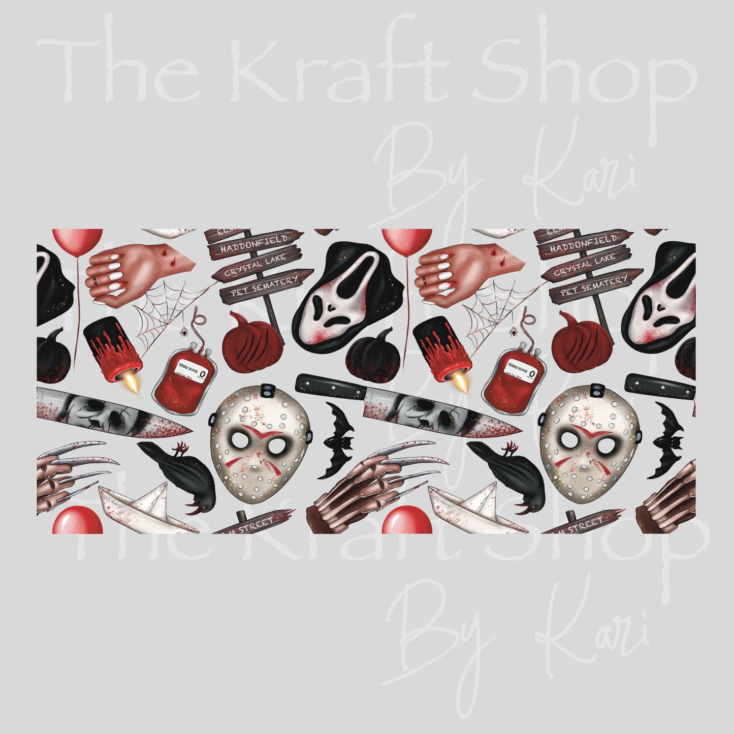 UV DTF Sticker print. Jason Horror Wrap decals tumbler decal. Glass can wrap.  #5475