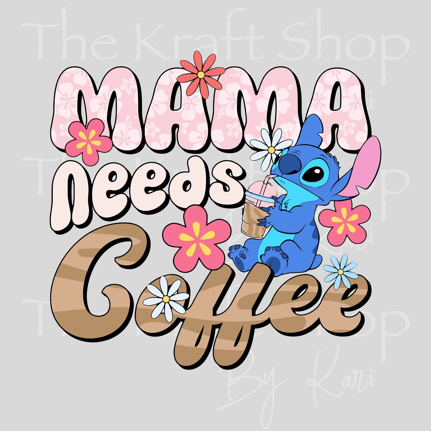 UV DTF Sticker print. Stit Mama Needs Coffee decal, tumbler decal, permanent sticker. #4594