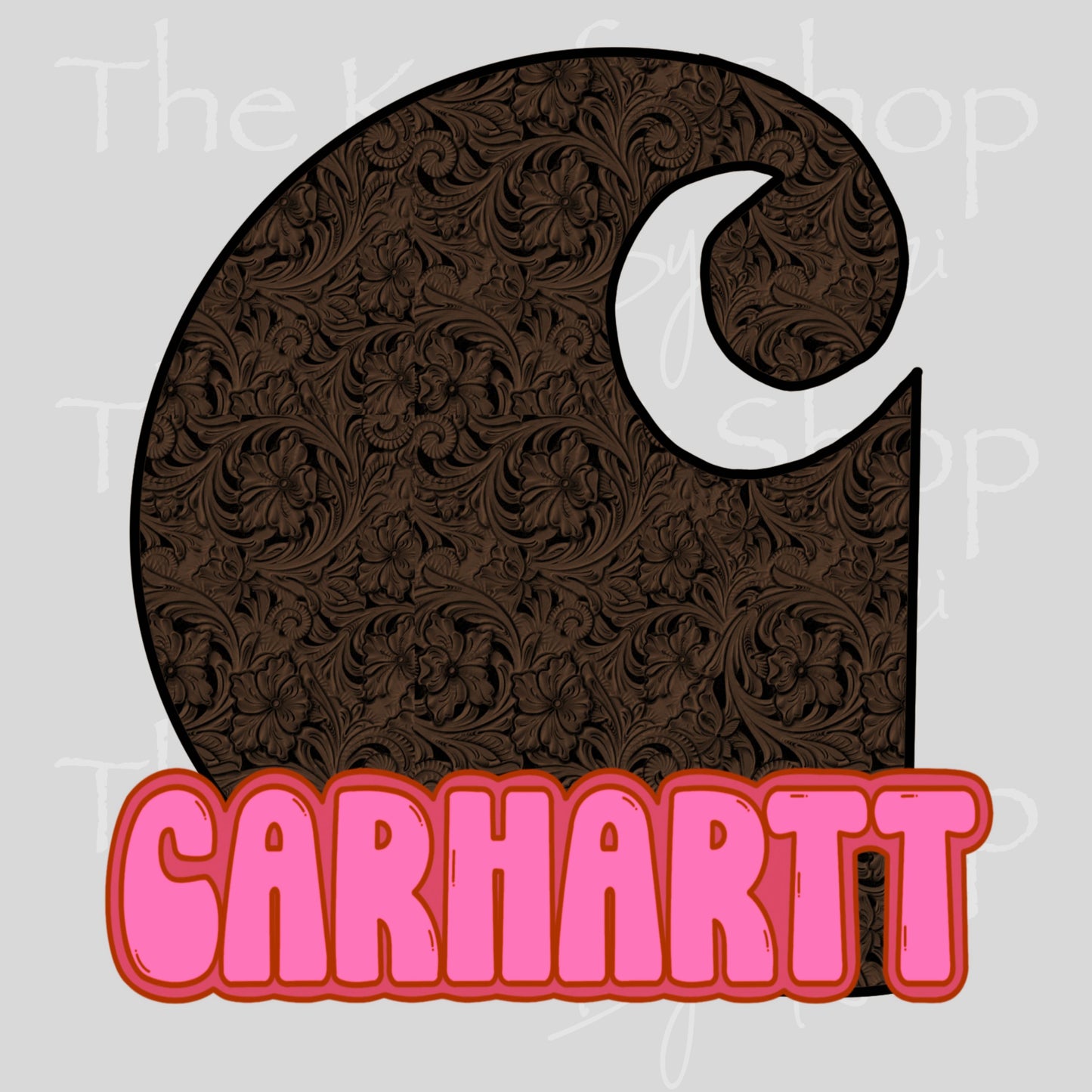 UV DTF Carh Swirl tooled Leather C retro vintage decal, tumbler decal, permanent sticker. #4700