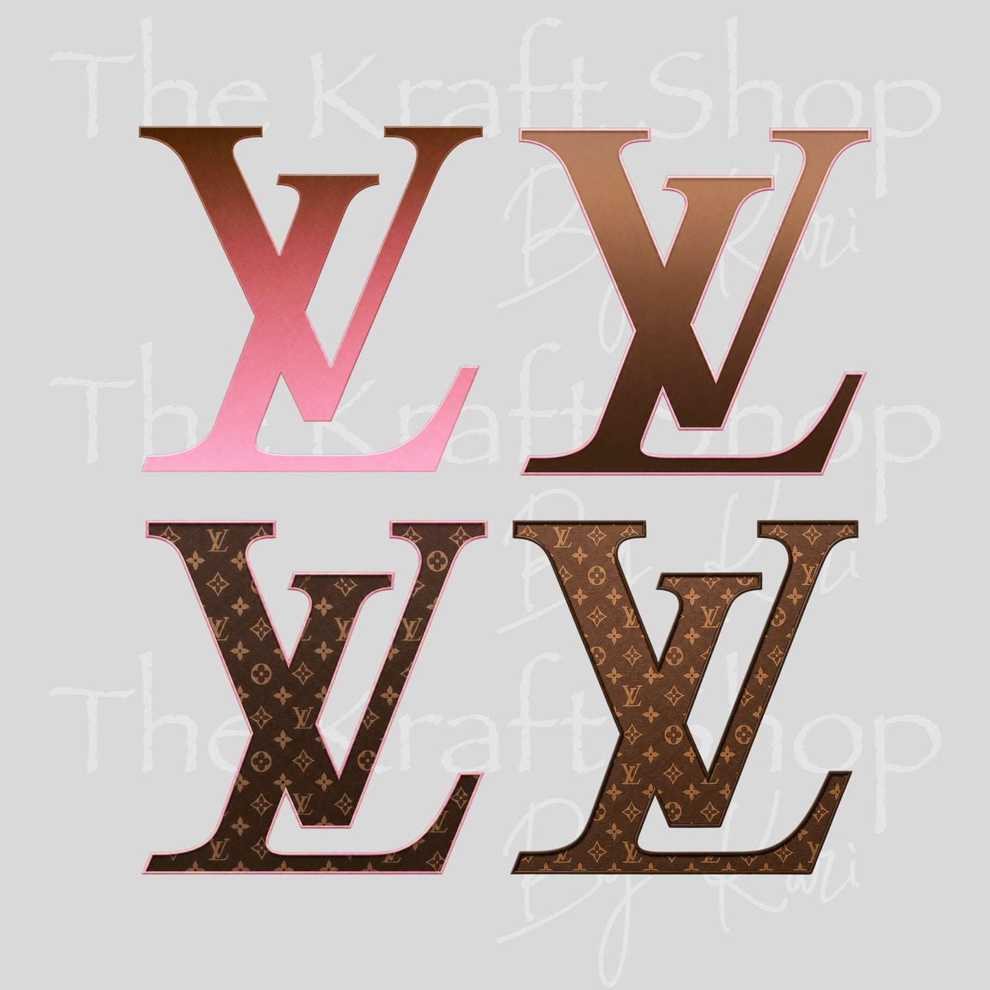 UV DTF LV ombre and patterned letters Element sheet of decal, tumbler decal, permanent sticker. #4708
