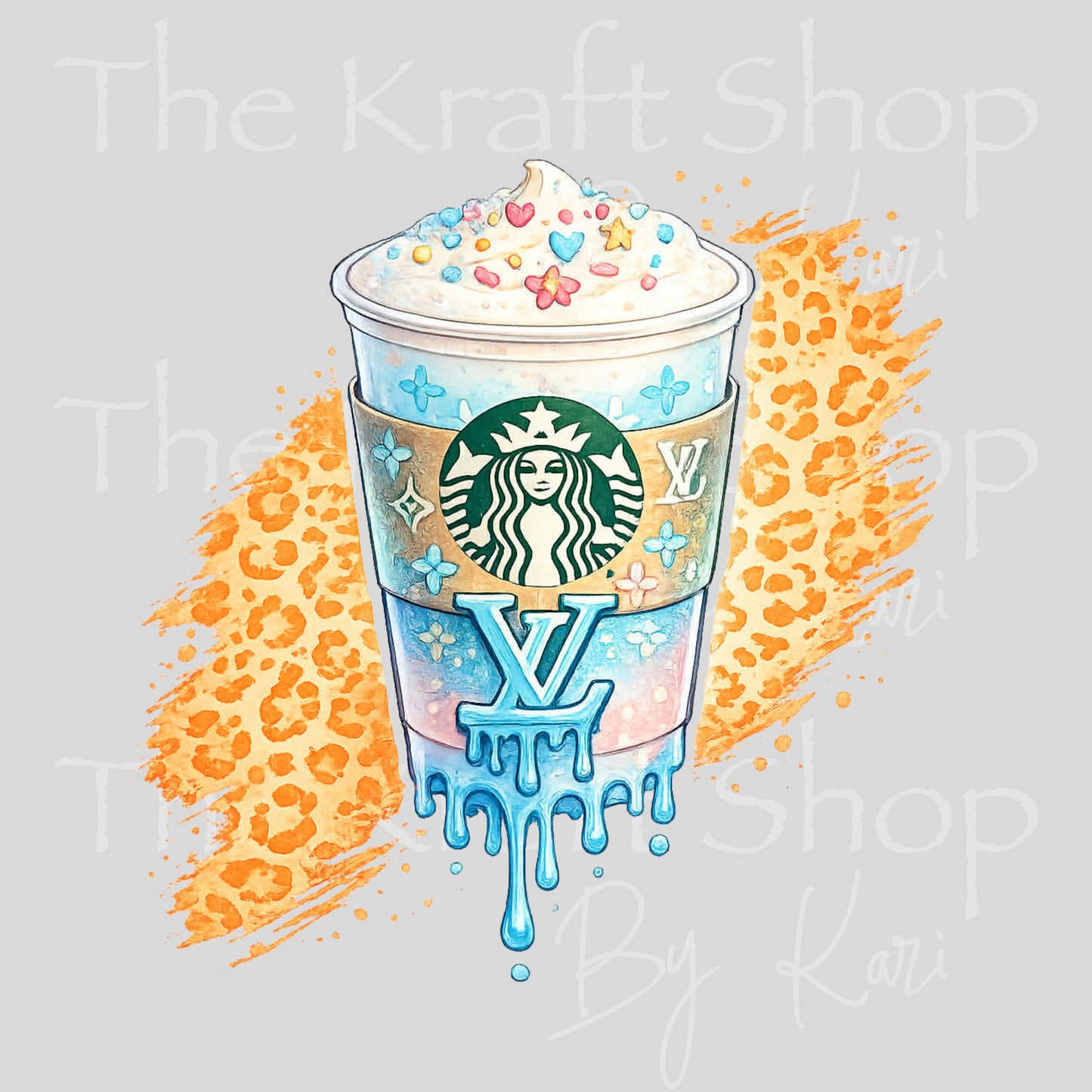 UV DTF Cheetah Drip Coffee decal #4761