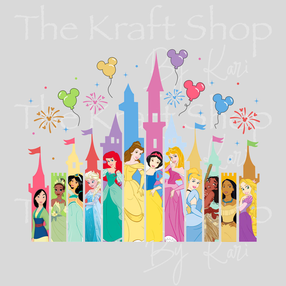 UV DTF Sticker print. Princess Castle decal, tumbler decal. #10569