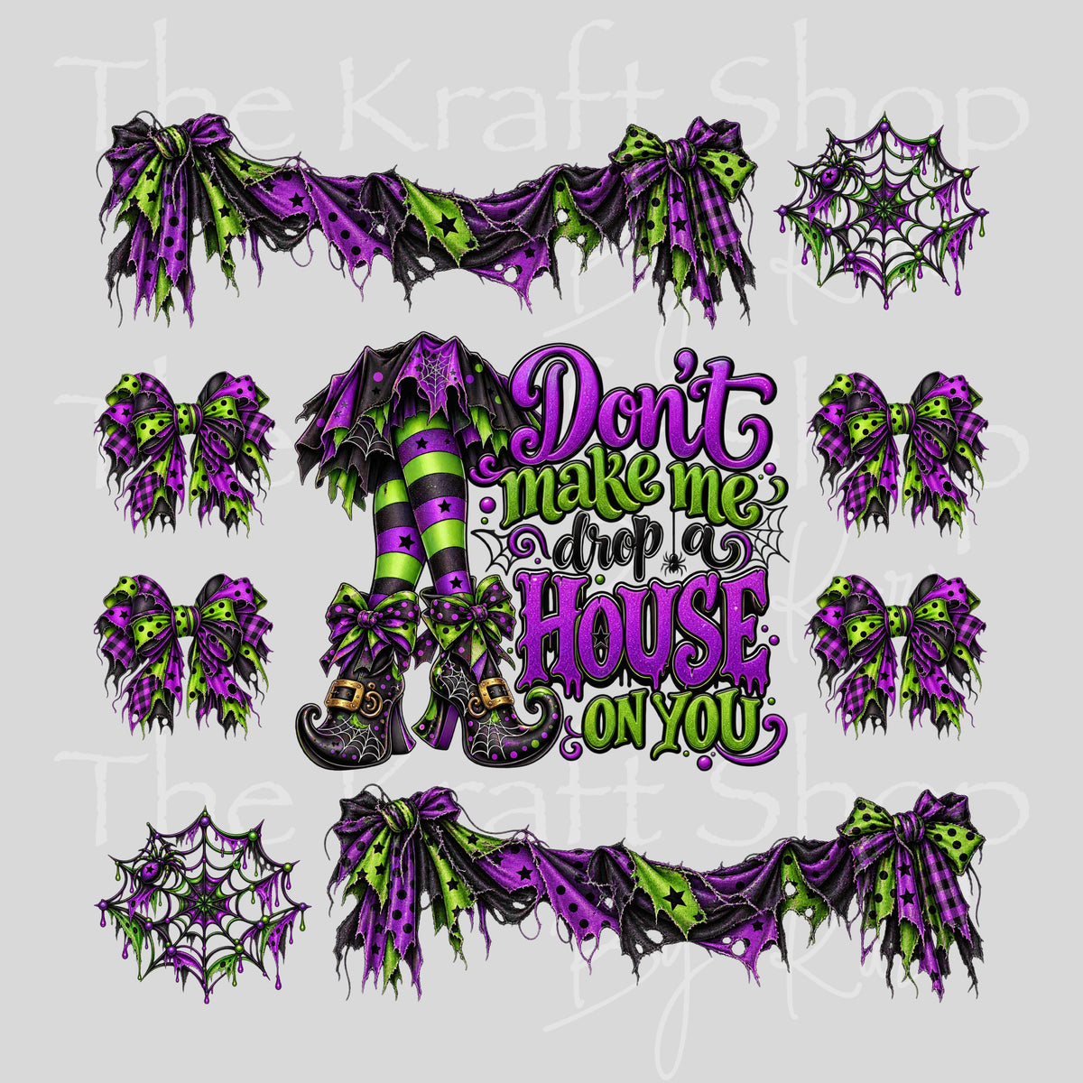 UV DTF Don't make me drop a house on you spooky Halloween Element sheet 8x8 decal, tumbler decal, permanent sticker. #7845