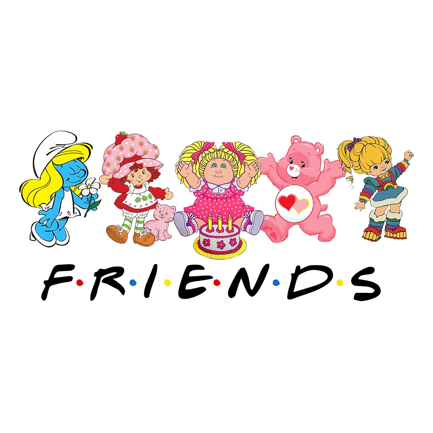 UV DTF Sticker print Nostalgic friends decal, tumbler decal, permanent sticker. #4309