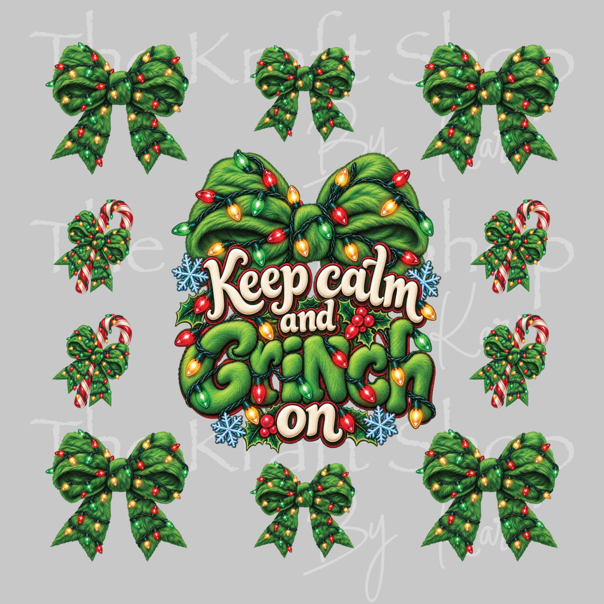 UV DTF Keep Calm and Grinch On Christmas Element sheet 6x6 decal, tumbler decal, permanent sticker. #6075