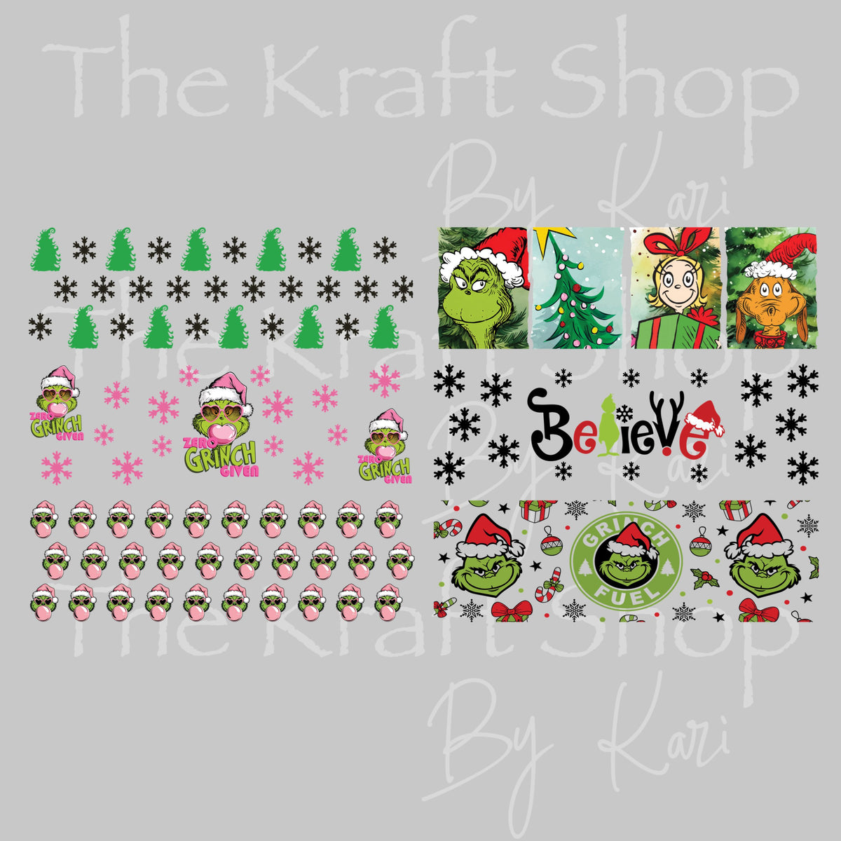 UV DTF Pen Wrap Ready To Apply Sticker Print. Green Man pen wraps Christmas Bundle of 6 Pen wraps
