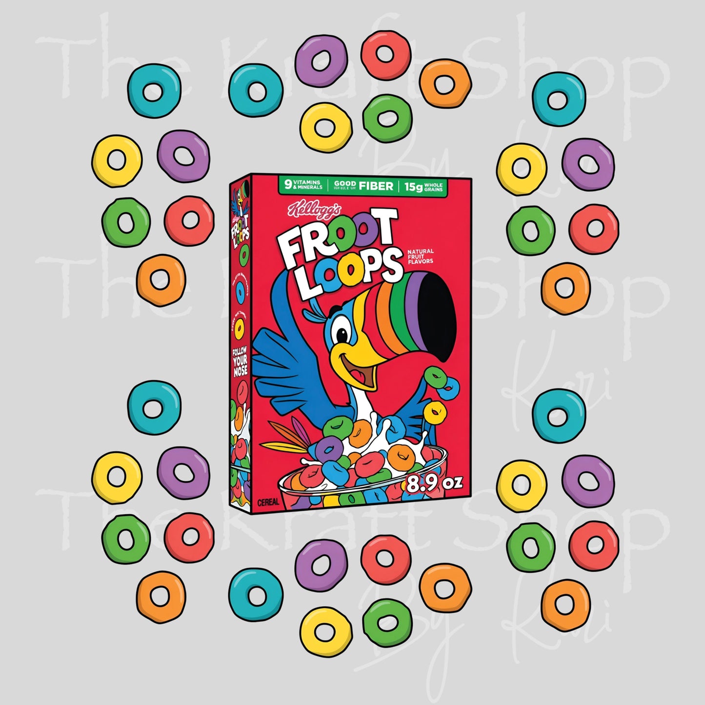 UV DTF Froot Loop Element 6x6 decal #4795