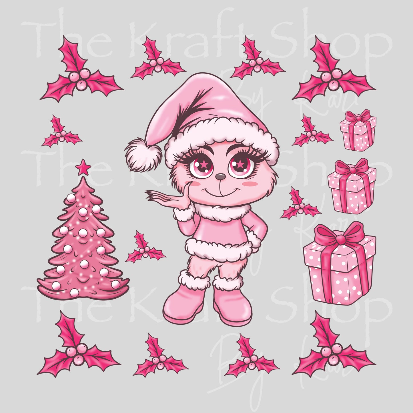 UV DTF Boy or Girl Grin Christmas Element sheet 6x6 decal, tumbler decal, permanent sticker. #7707
