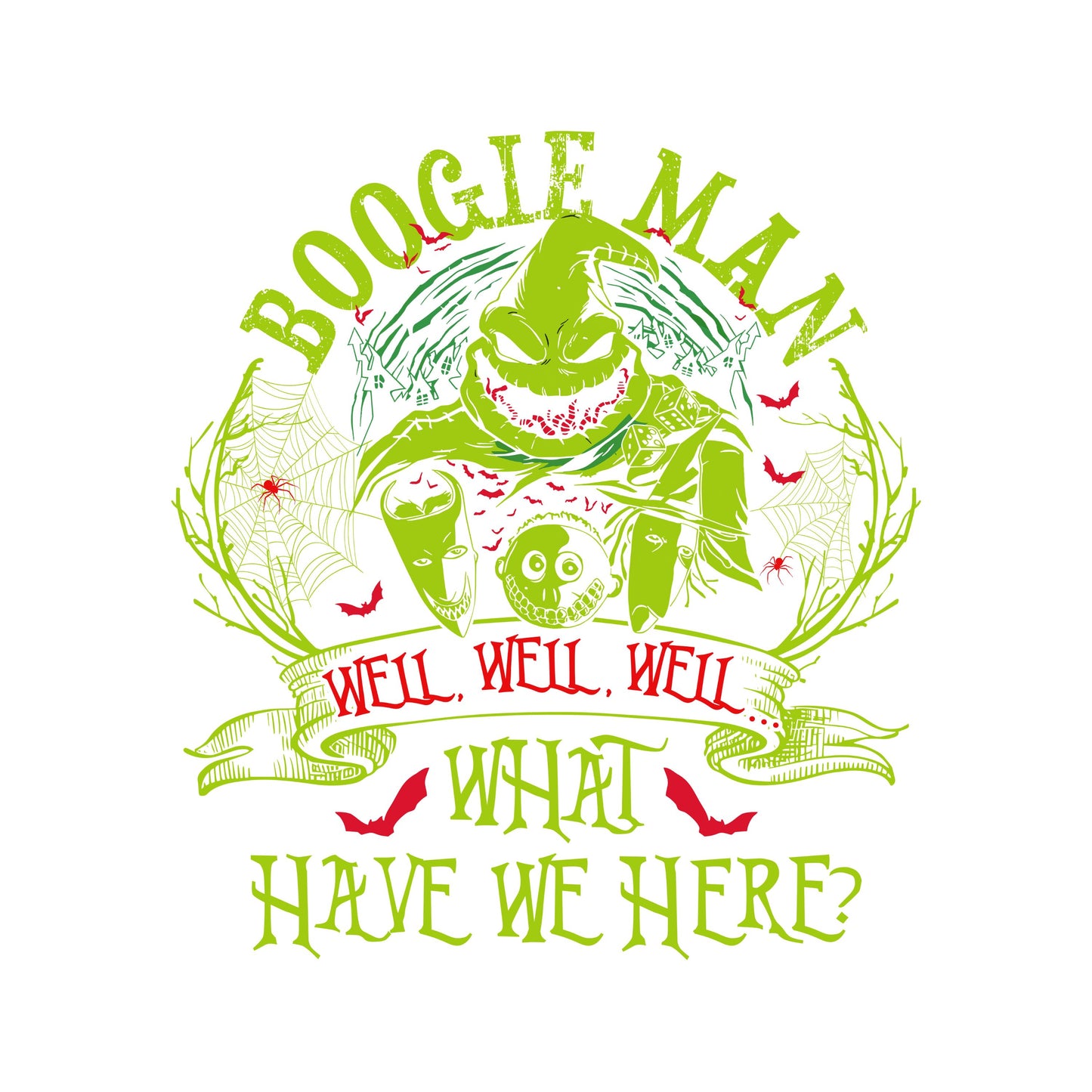 UV DTF Sticker print Boogie Man what have we here Halloween decal, tumbler decal, permanent sticker. Uv wrap for glass can tumbler. #7163