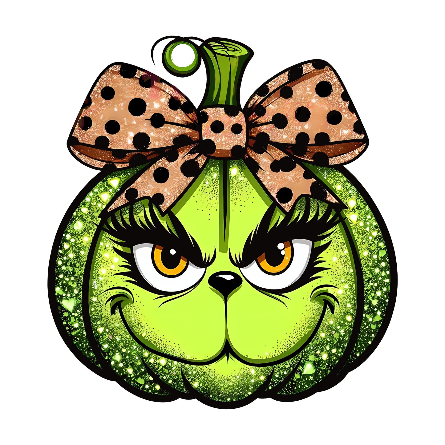 UV DTF Sticker print. Grinh pumpkin decal, tumbler decal. UV wrap for glass can tumbler. #7079