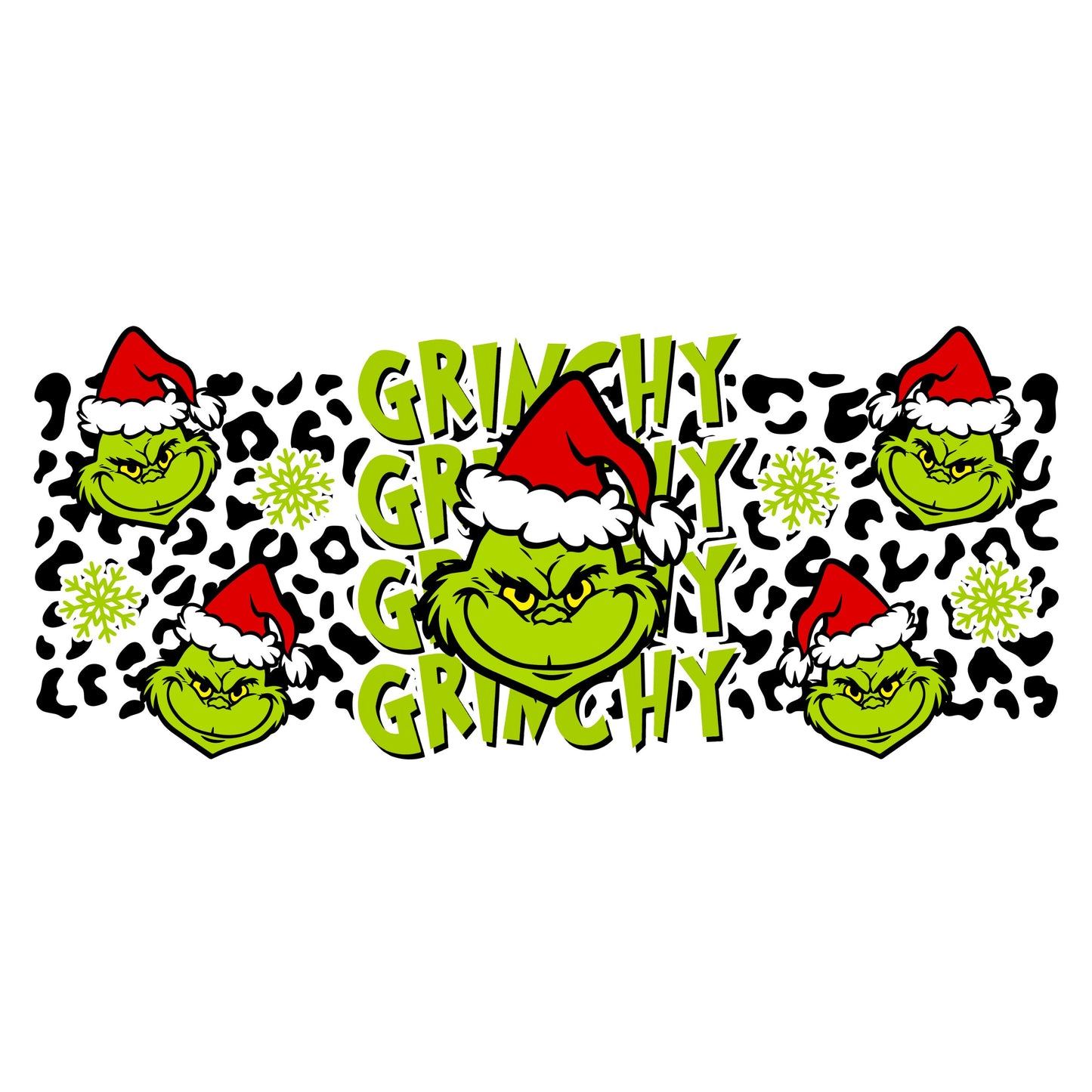 UV DTF Sticker print. Grin cheetah wrap decal, 40 oz or glass can tumbler decal. UV wrap for glass can tumbler. #5184