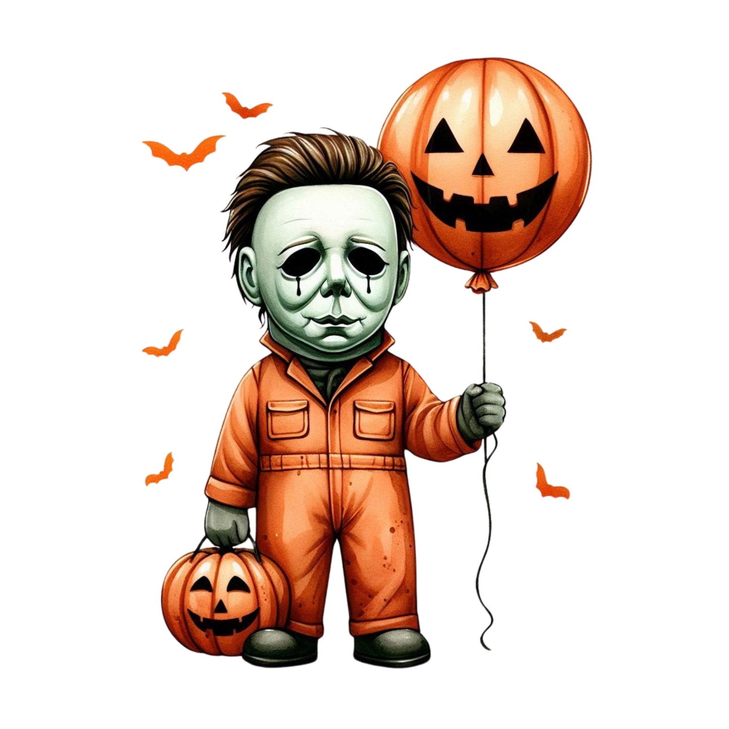 UV DTF Sticker print Michael Balloon Halloween decal, tumbler decal, permanent sticker. Uv wrap for glass can tumbler. #7054