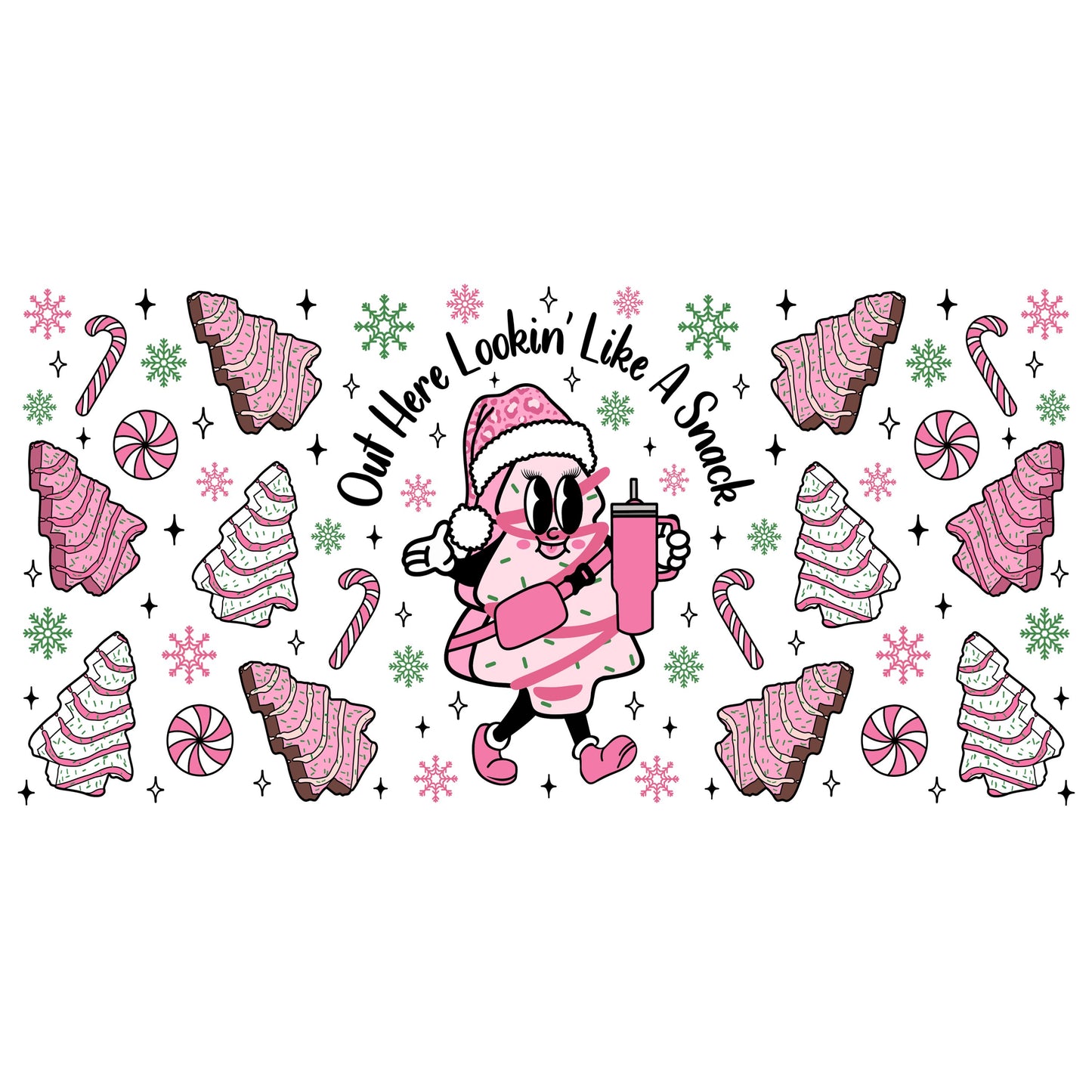 UV DTF Sticker print. Out here looking like a snack glass can wrap or element sheet decal, tumbler decal. UV wrap for glass can tumbler. #7076